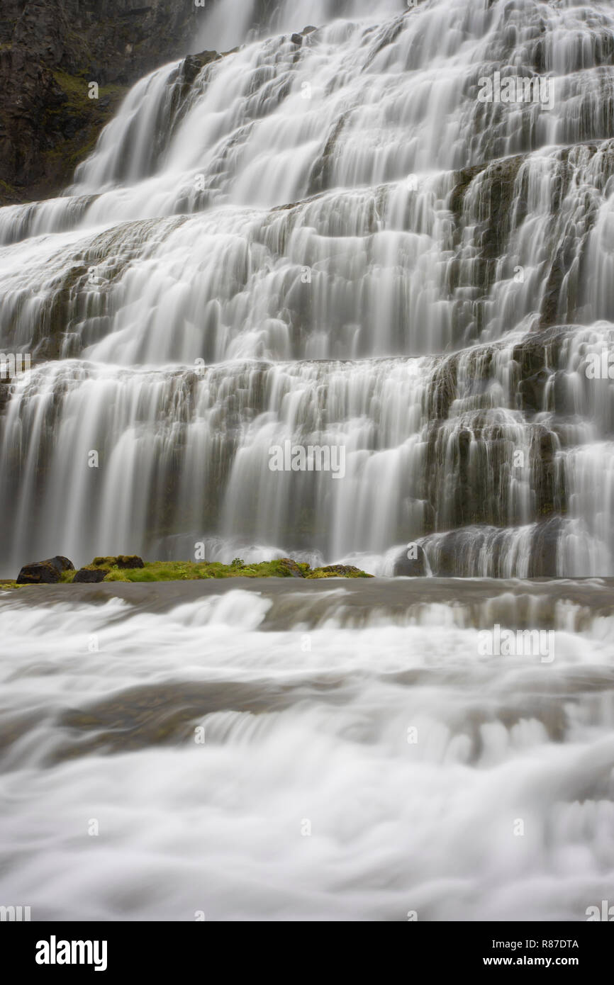 Cascata Dynjandi, Westfjords, Islanda Foto Stock