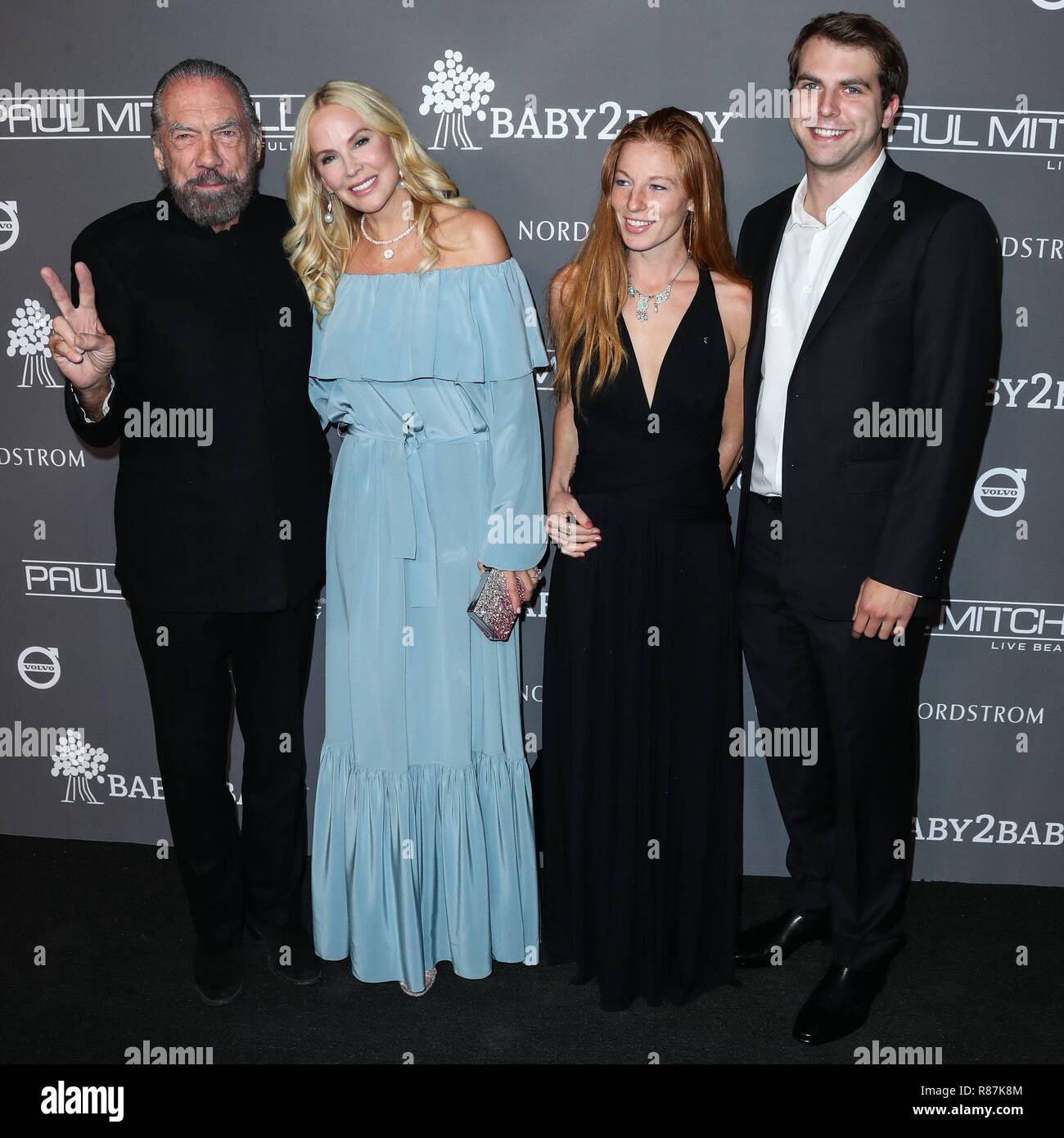 CULVER CITY, Los Angeles, CA, Stati Uniti d'America - 10 novembre: John Paul DeJoria, Eloise Broady DeJoria, John Anthony DeJoria al 2018 Baby2Baby gala tenutosi a 3Labs su Novembre 10, 2018 a Culver City, Los Angeles, California, Stati Uniti. (Foto di Xavier COLLIN/Image Press Agency) Foto Stock