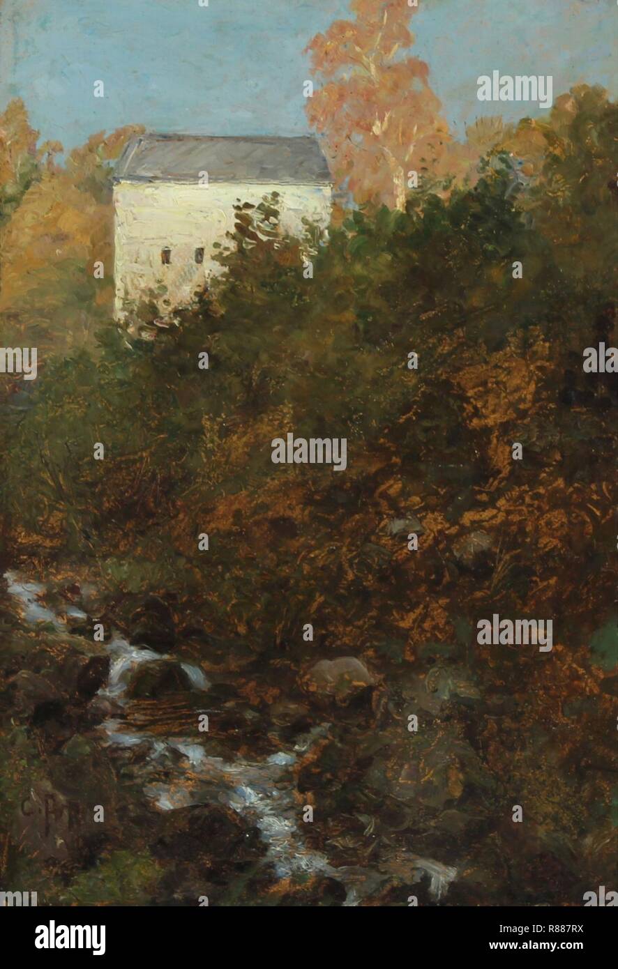 Carl Arp - Weißes Haus un einem Bach. Foto Stock