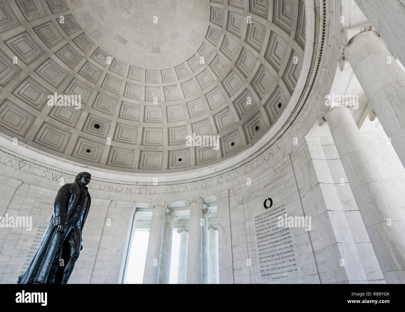 Interno, Jefferson Memorial, Washington DC, Stati Uniti d'America. Foto Stock