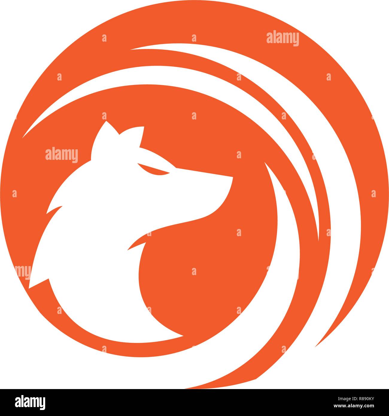 Fox illustrazione vettoriale icona silhouette design Illustrazione Vettoriale