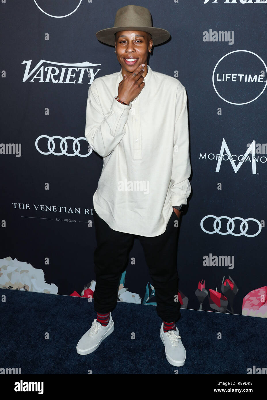 BEVERLY HILLS, Los Angeles, CA, Stati Uniti d'America - 12 ottobre: Lena Waithe a varietà di potere delle donne Los Angeles 2018 tenutasi al Beverly Wilshire Hotel Il 12 ottobre 2018 in Beverly Hills Los Angeles, California, Stati Uniti. (Foto di Xavier COLLIN/Image Press Agency) Foto Stock