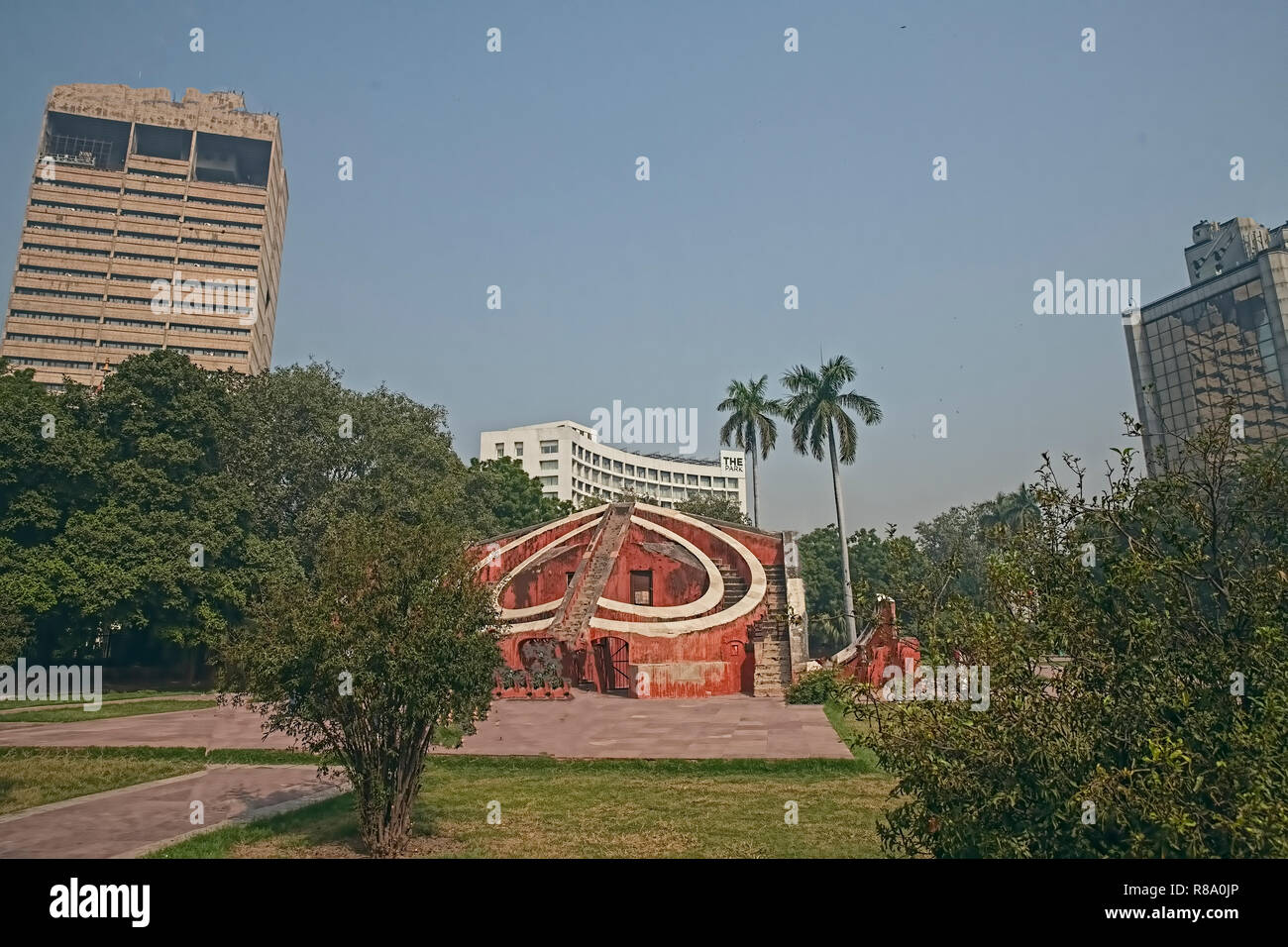 Indian,l'Astronomia,l'architettura,inizio 18 th .secolo,Jantar progettato,da,Raja Jai Singh,Amer,1724 A.D.a Delhi, India. Foto Stock