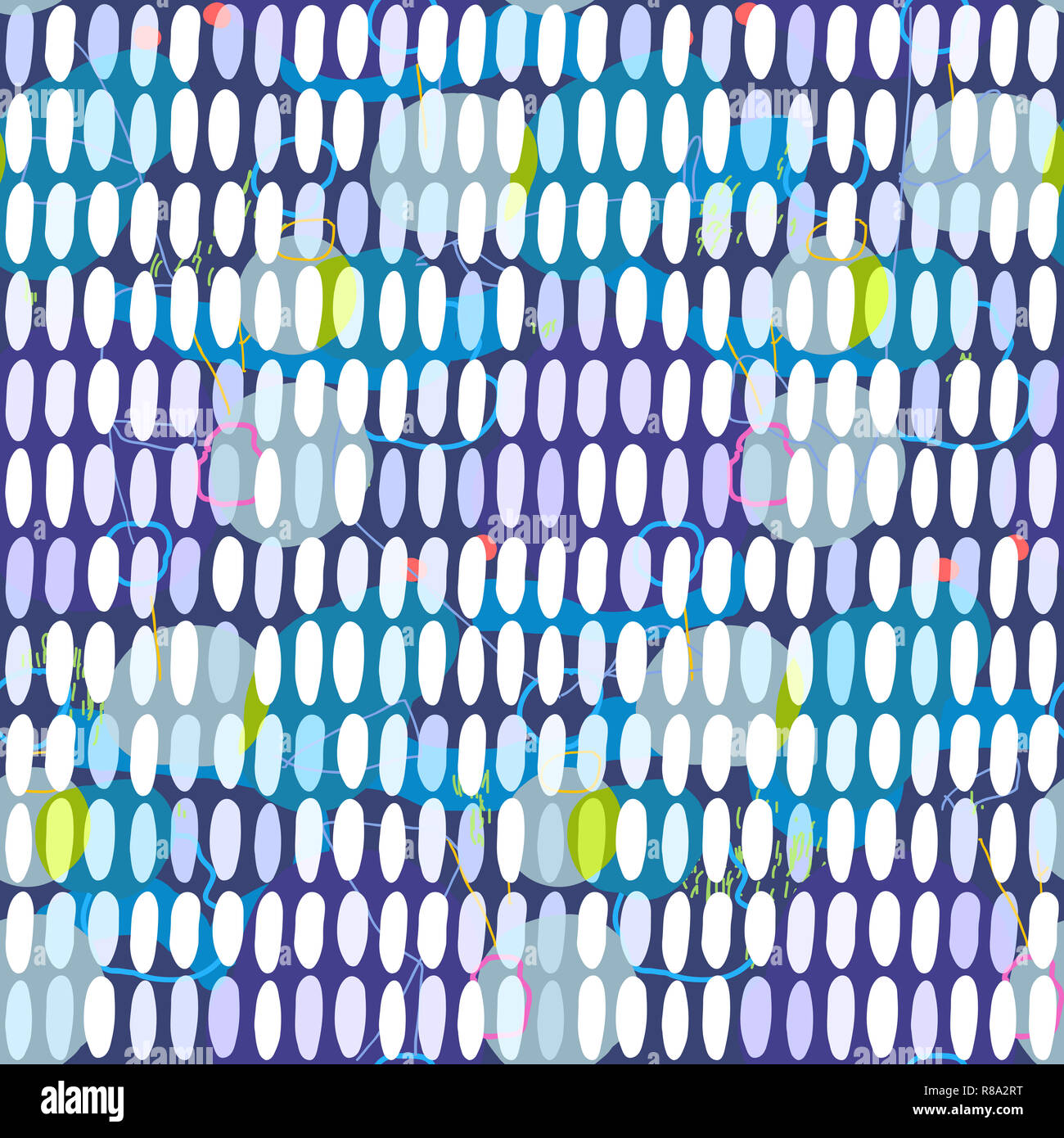 Abstract pattern seamless sfondo. Colorata disegnati a mano forme ovali. Semplice texture moderna per il design di tendenza Foto Stock