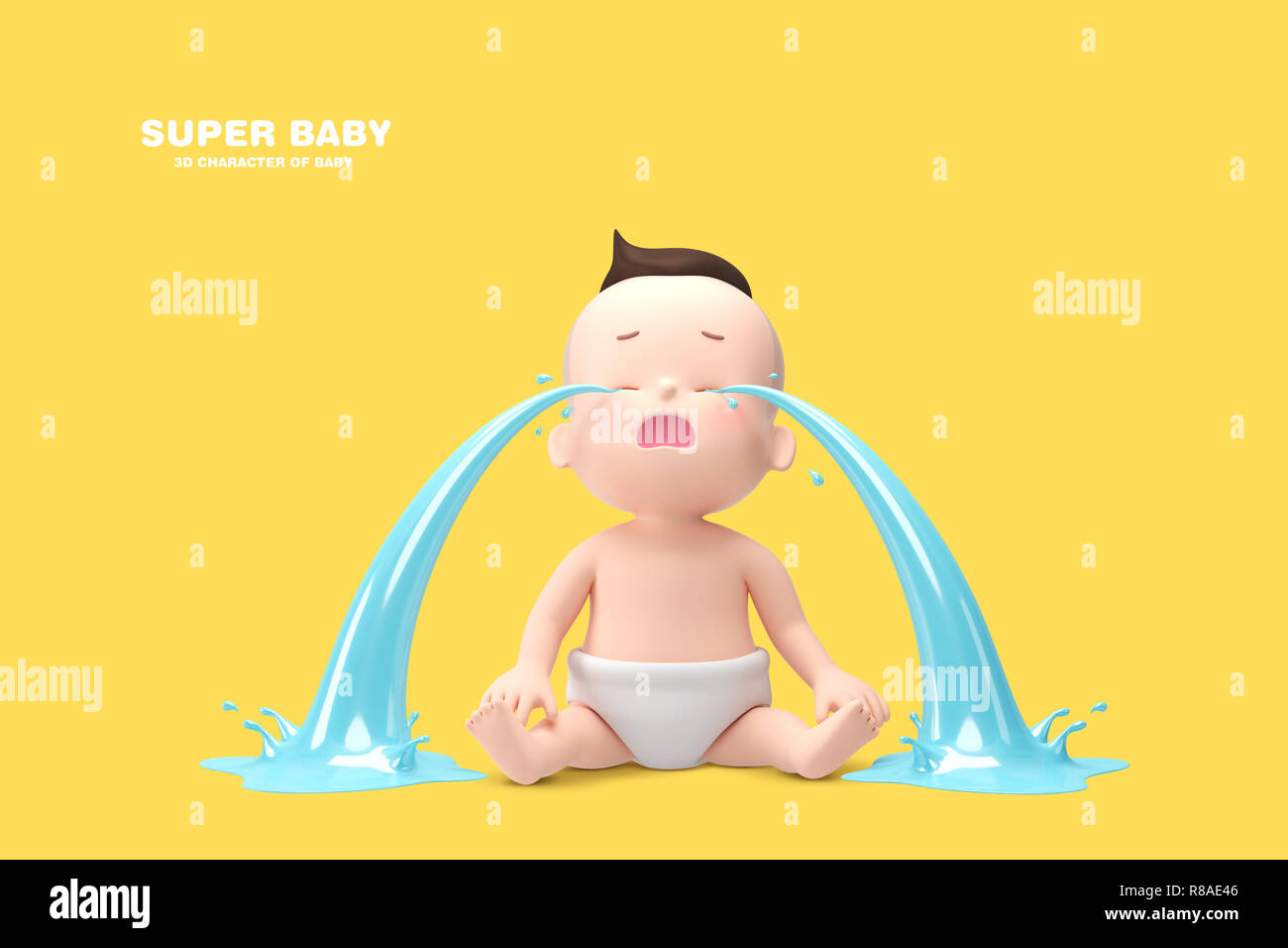 Super baby concetto, 3D carattere del bambino. 013 Foto Stock
