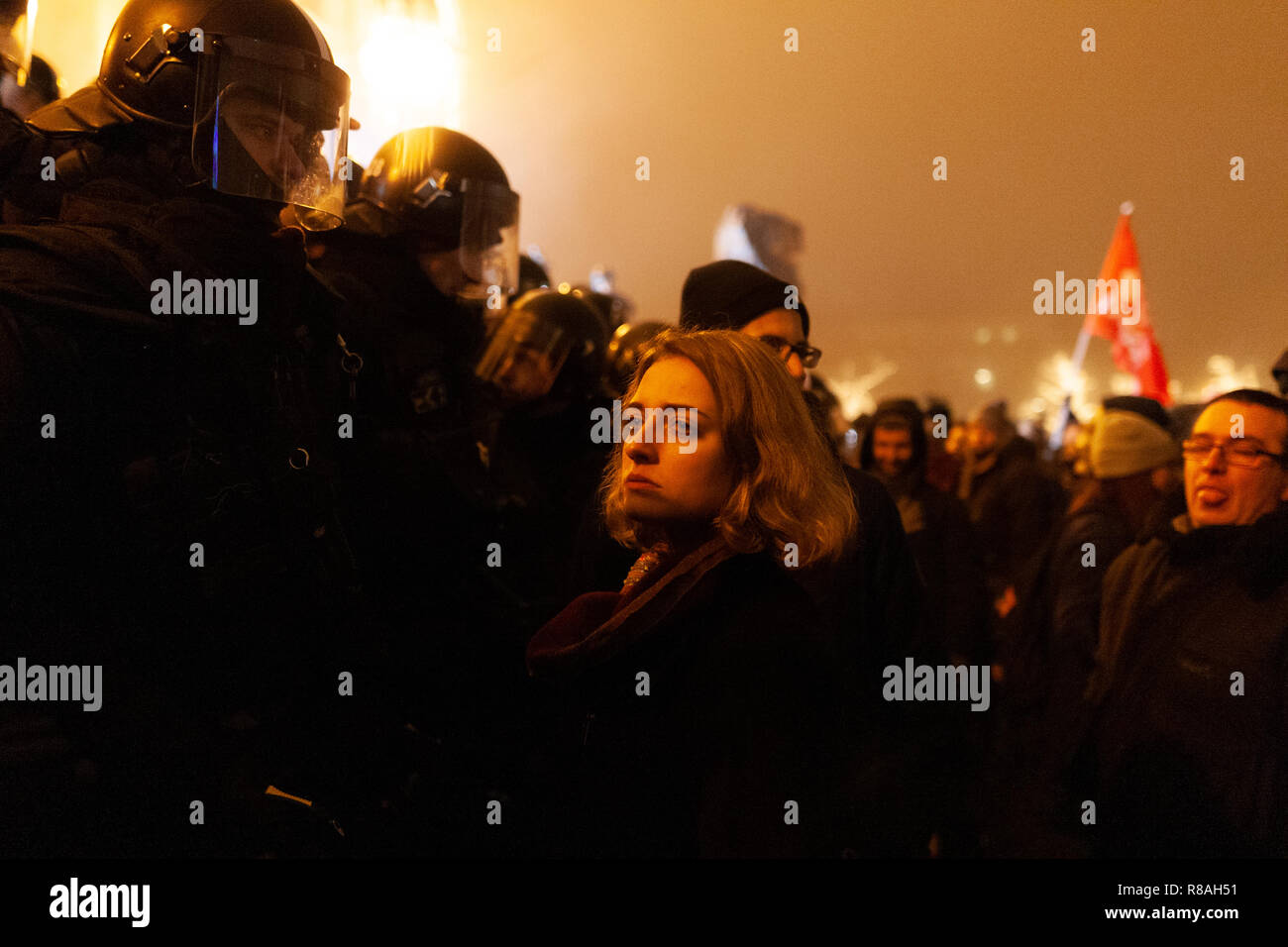Budapest, Ungheria - 13 dicembre 2018: Ungheria 'slave diritto' proteste in Budapest, Ungheria Credito: Zoltan Galantai/Alamy Live News Foto Stock