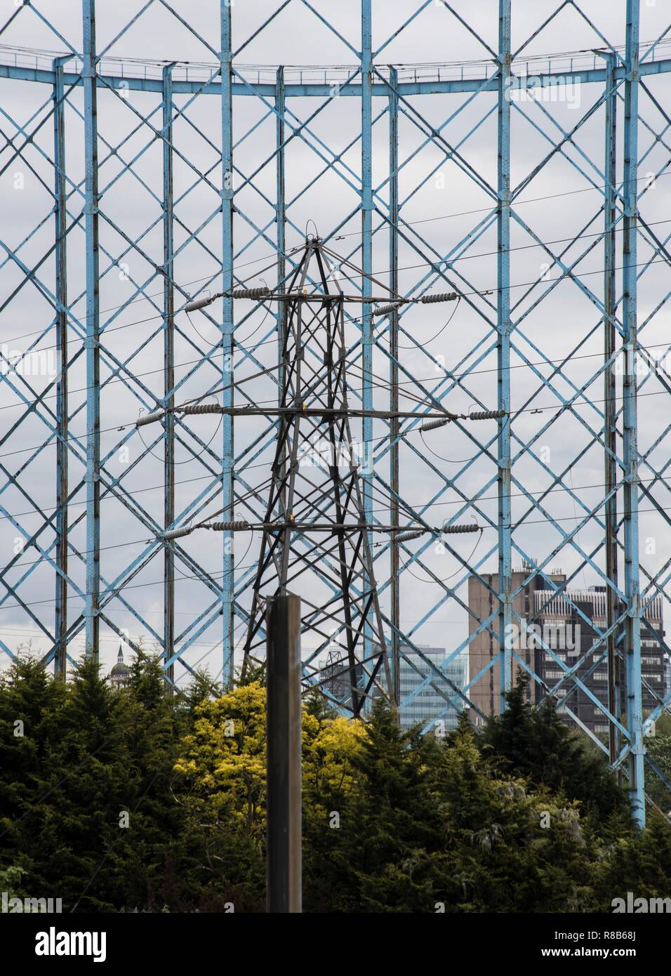 Croydon lavori Gas, fabbrica Lane, Waddon Marsh, Croydon, Londra, 2017. Autore: Chris Redgrave. Foto Stock