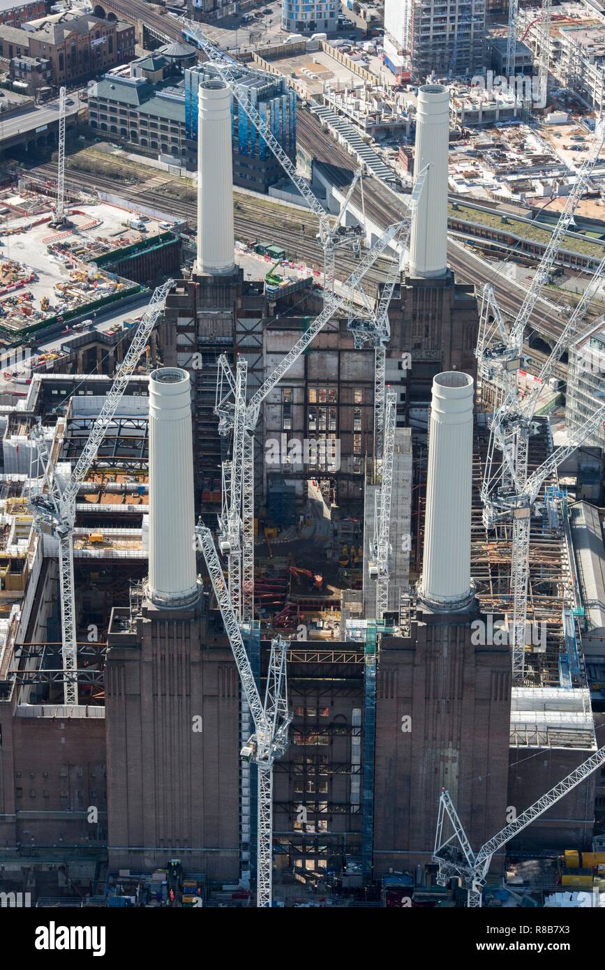 Ristrutturazione di Battersea Power Station come parte del Nine Elms Sviluppo, Londra, 2018. Creatore: Storico Inghilterra fotografo personale. Foto Stock