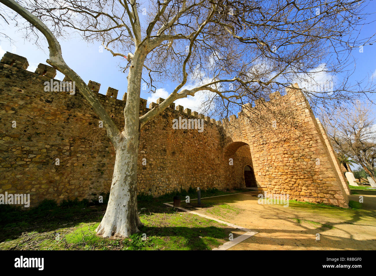 Il castello e le mura della città a Lagos, Portogallo. Foto Stock