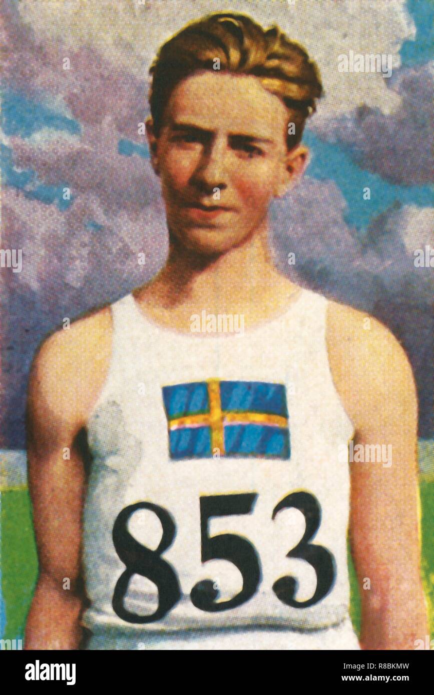 Giavellotto svedese-thrower Erik Lundquist, 1928. Creatore: sconosciuto. Foto Stock