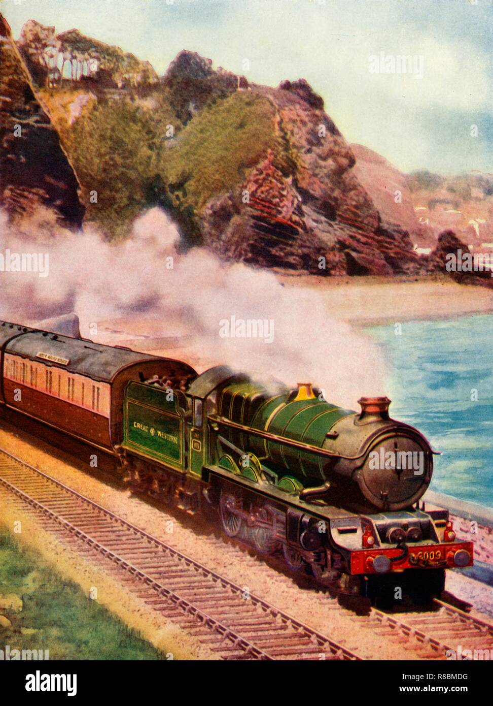 "Cornish Riviera Express' disegnata da un "re" locomotiva classe', 1935-36. Creatore: sconosciuto. Foto Stock