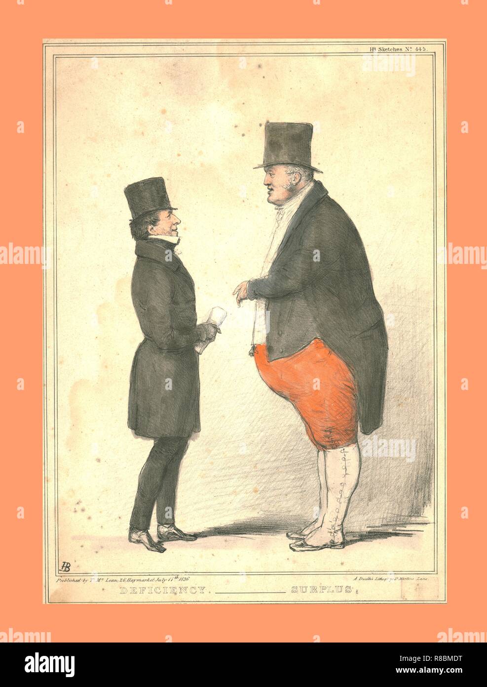 "Deficienze. - Eccedenza.", 1836. Creatore: John Doyle. Foto Stock