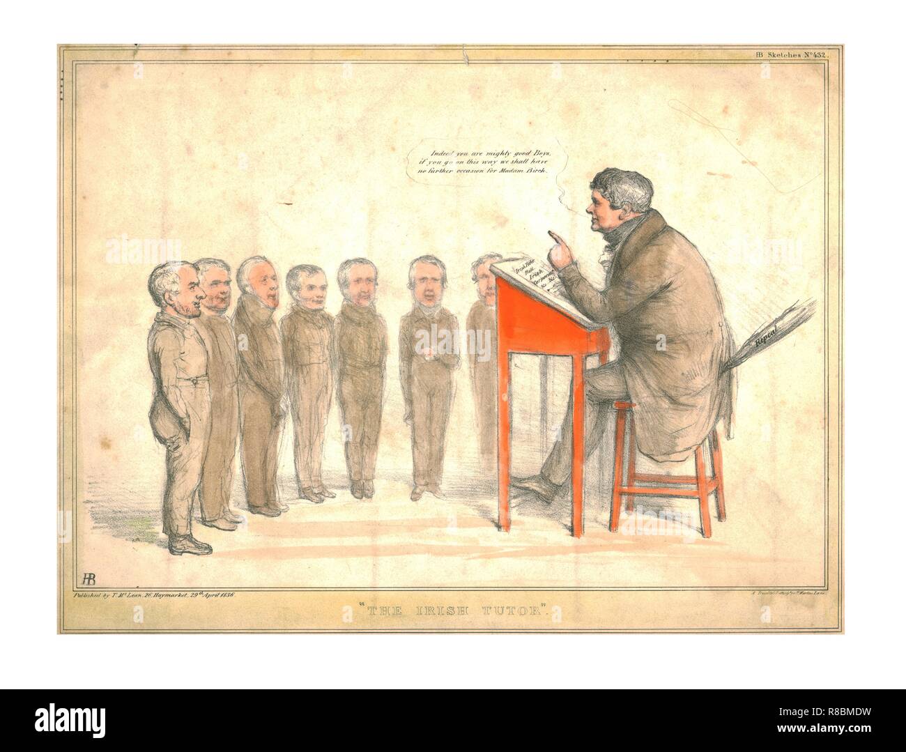 'L'Insegnante Irlandese', 1836. Creatore: John Doyle. Foto Stock