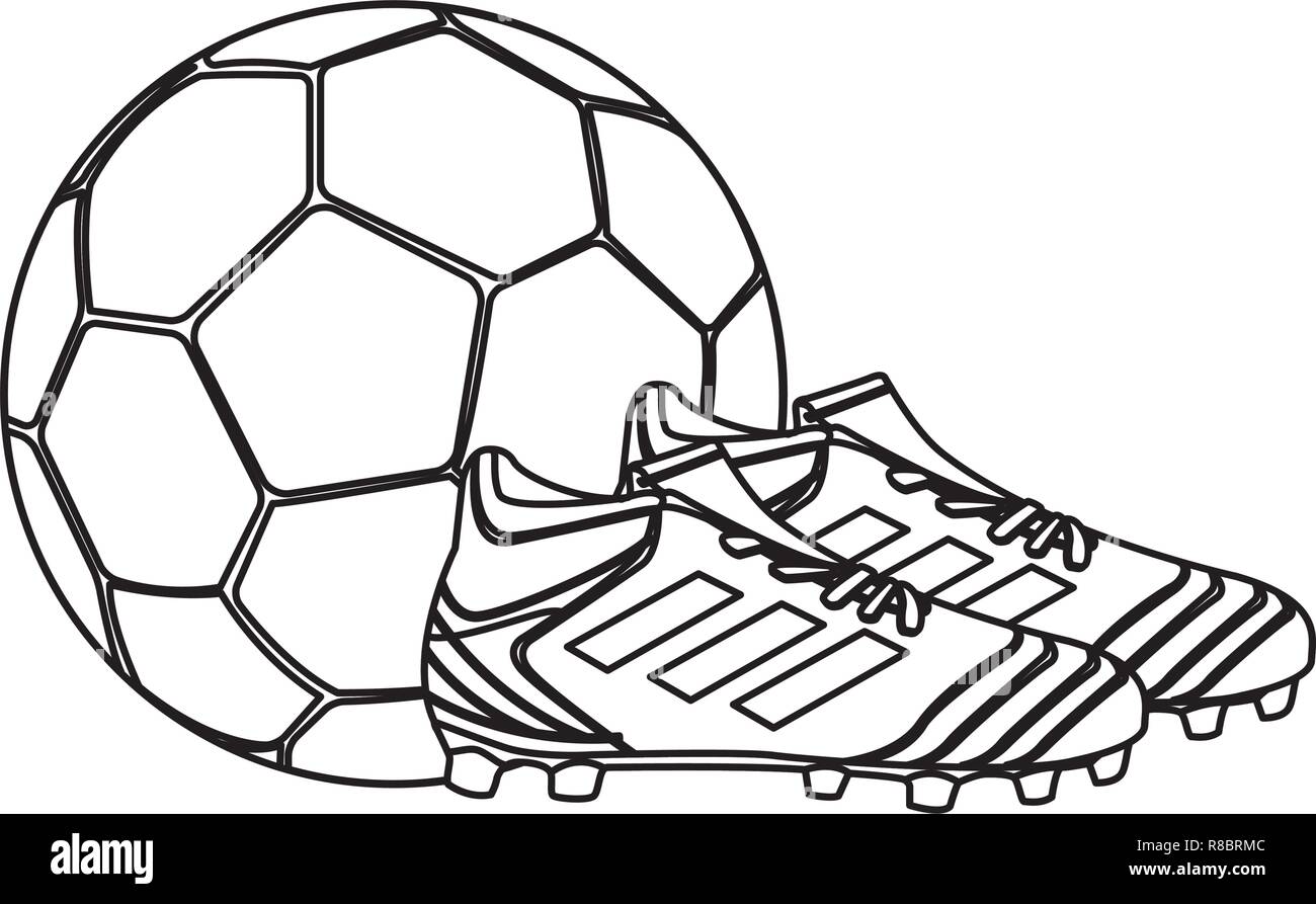 Scarpe da calcio con sfera Immagine e Vettoriale - Alamy
