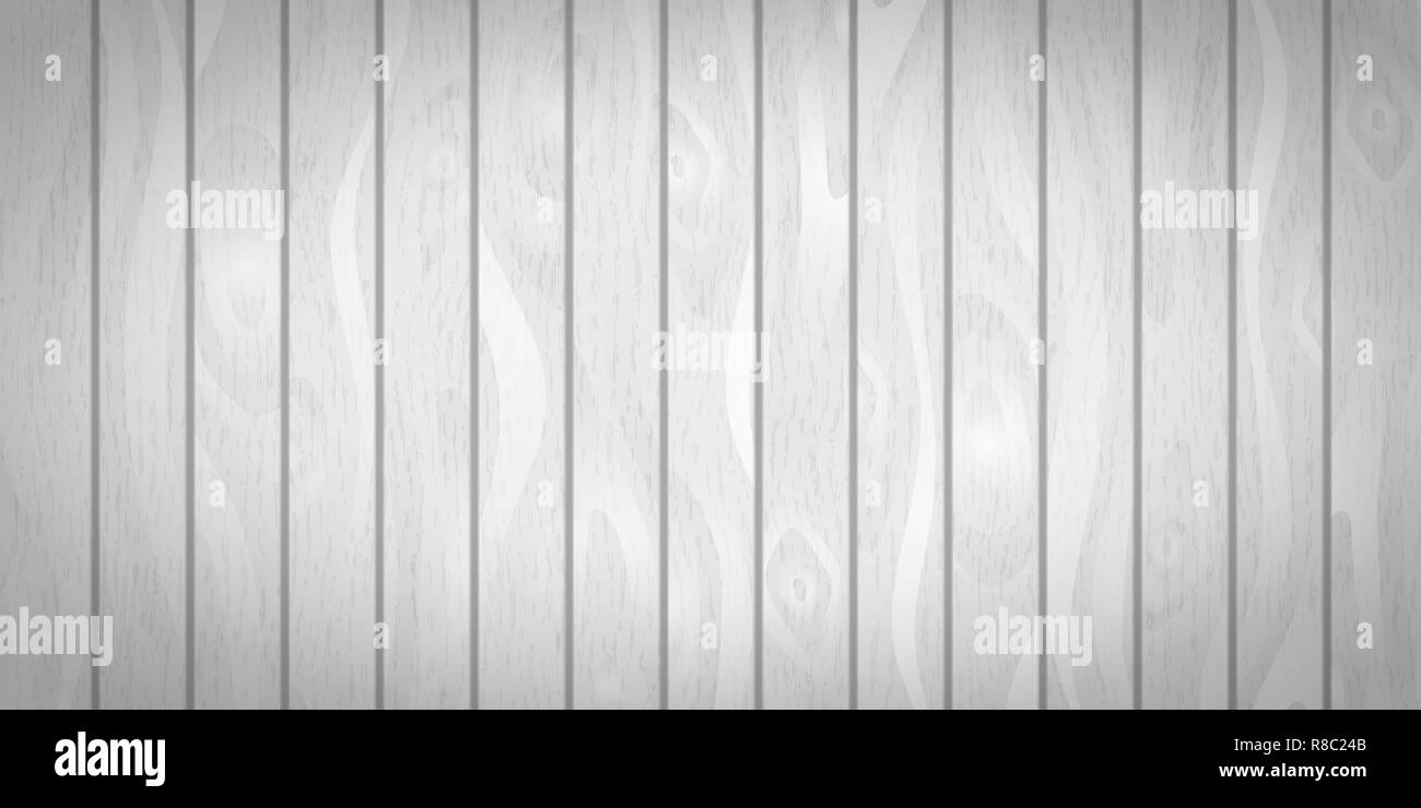 Bianco brillante realistico di tavole di legno con texture Illustrazione Vettoriale