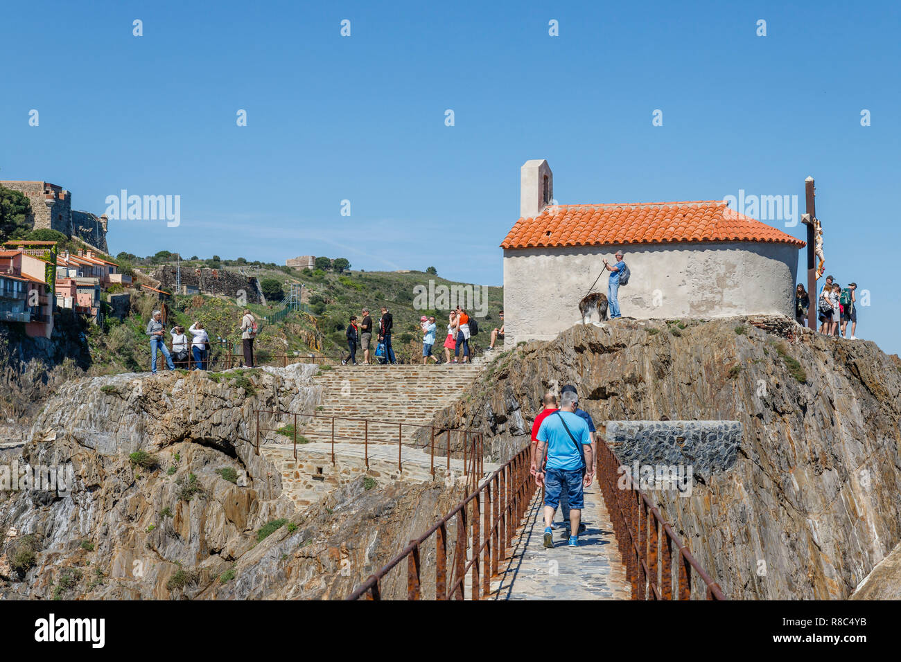 Francia, Pirenei orientali, Cote Vermeille, Collioure, Saint Vincent cappella // Francia, Pyrénées-Orientales (66), Côte Vermeille, Collioure, chapelle Foto Stock
