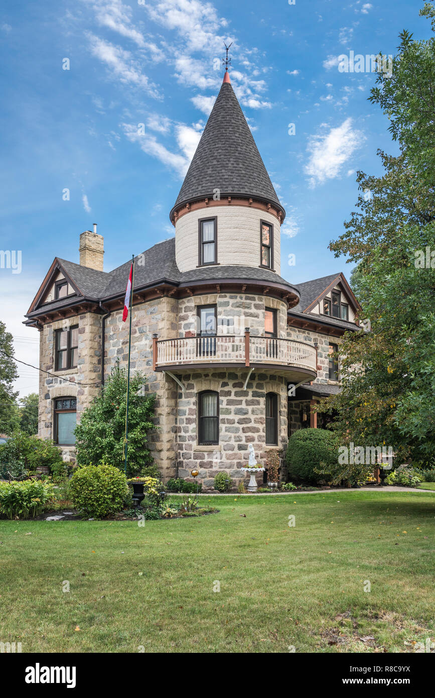 Un castello come dimora storica in Morden, Manitoba, Canada. Foto Stock