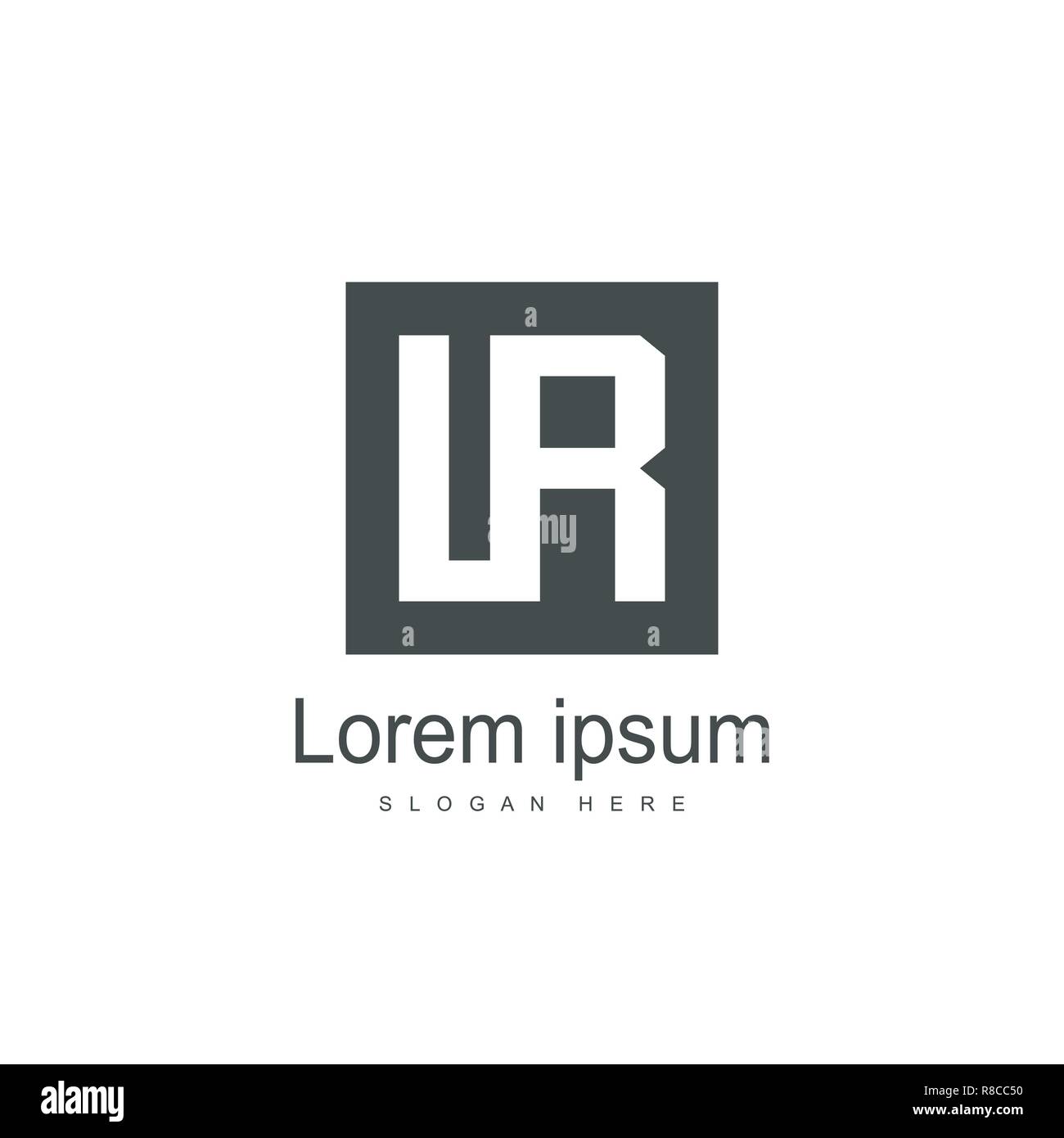 Lettera iniziale IR modello Logo Design. Lettera minimalista modello di logo Illustrazione Vettoriale