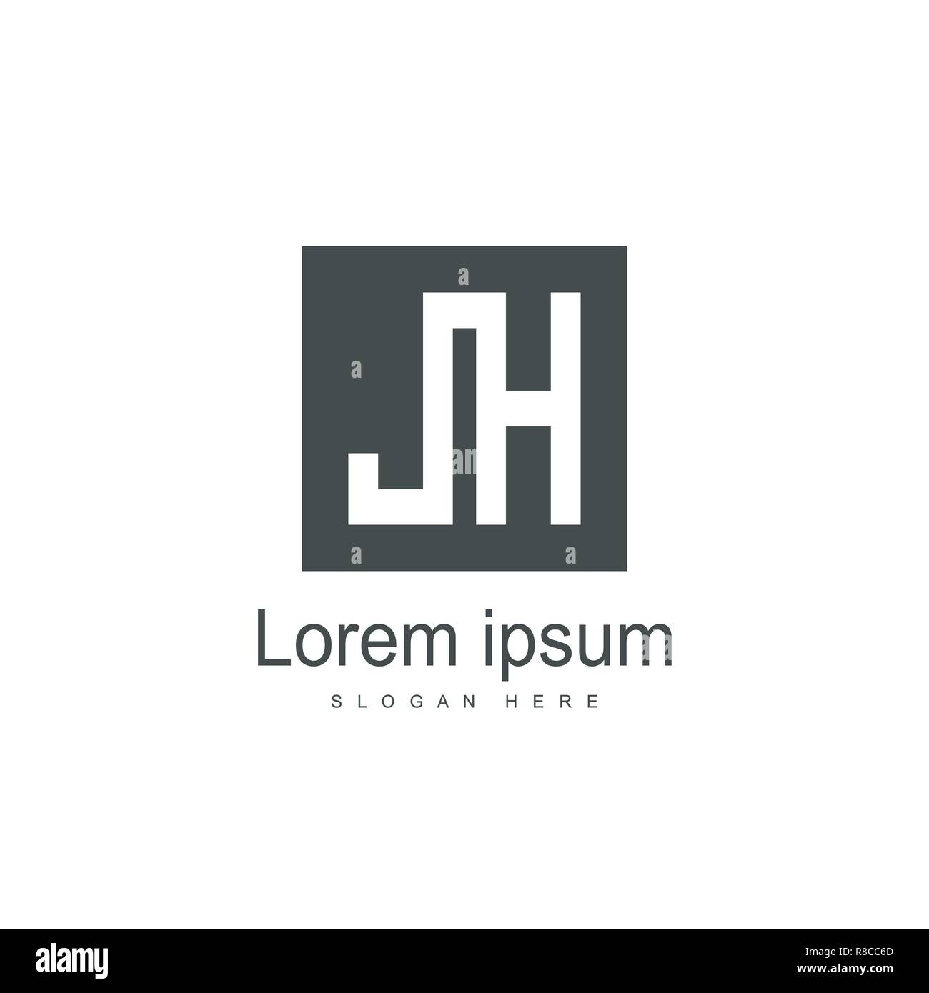 Lettera iniziale JH Logo Design modello. Lettera minimalista logo design vettoriali Illustrazione Vettoriale