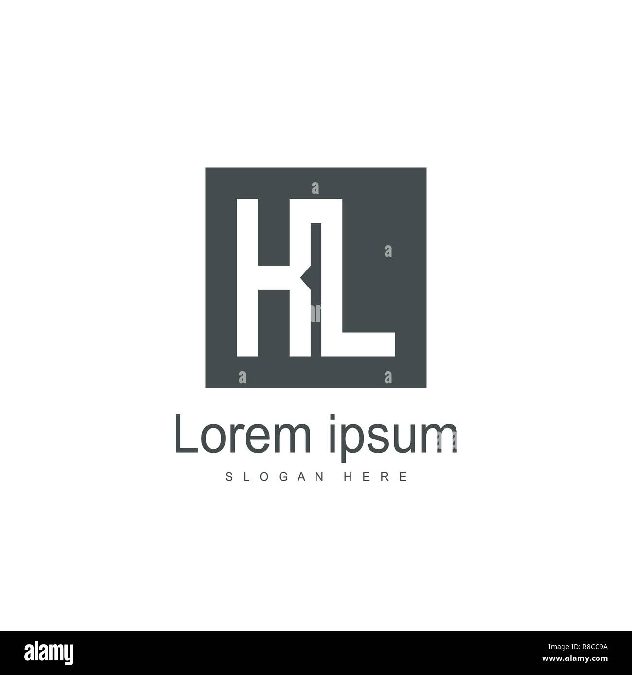 Lettera iniziale KL Logo Design modello. Lettera minimalista logo design vettoriali Illustrazione Vettoriale