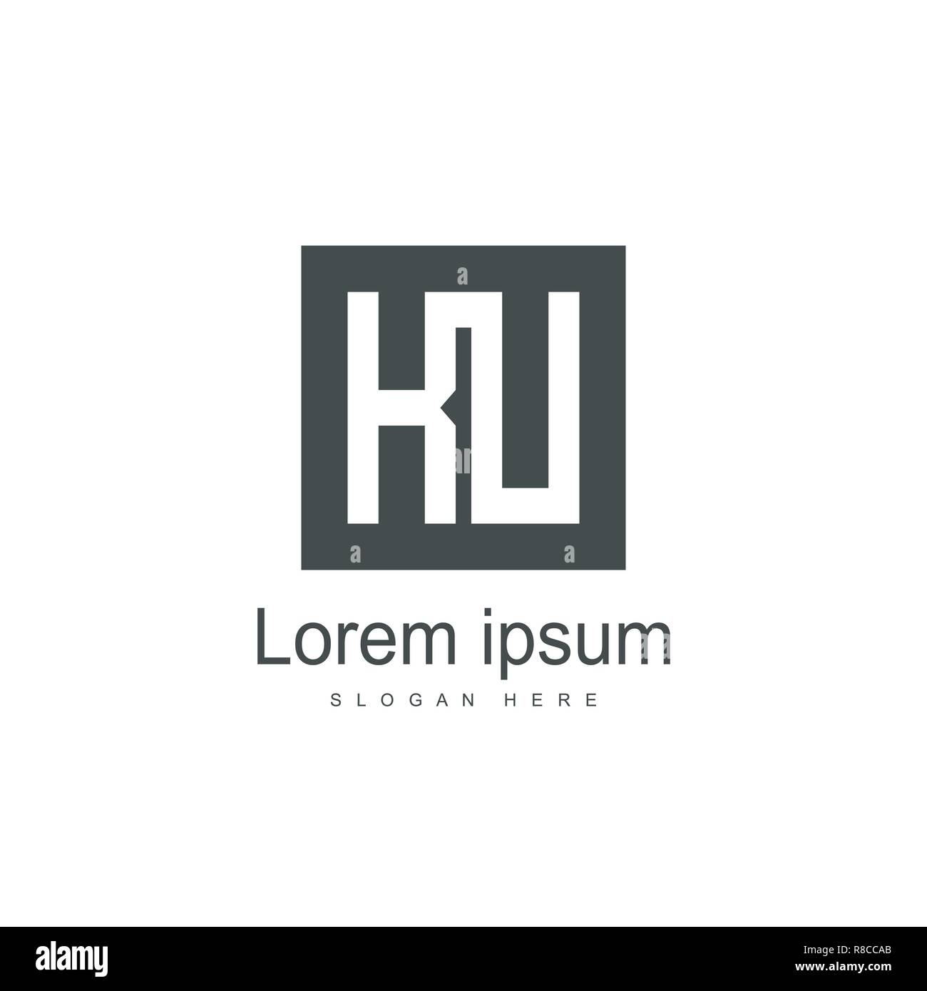 Lettera iniziale KU Logo Design modello. Lettera minimalista logo design vettoriali Illustrazione Vettoriale