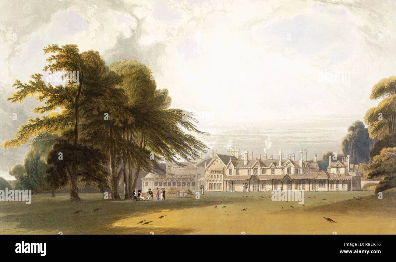 Windsor Park: il Royal Lodge, c1827-30. Creatore: William Daniell (1769-1837). Foto Stock