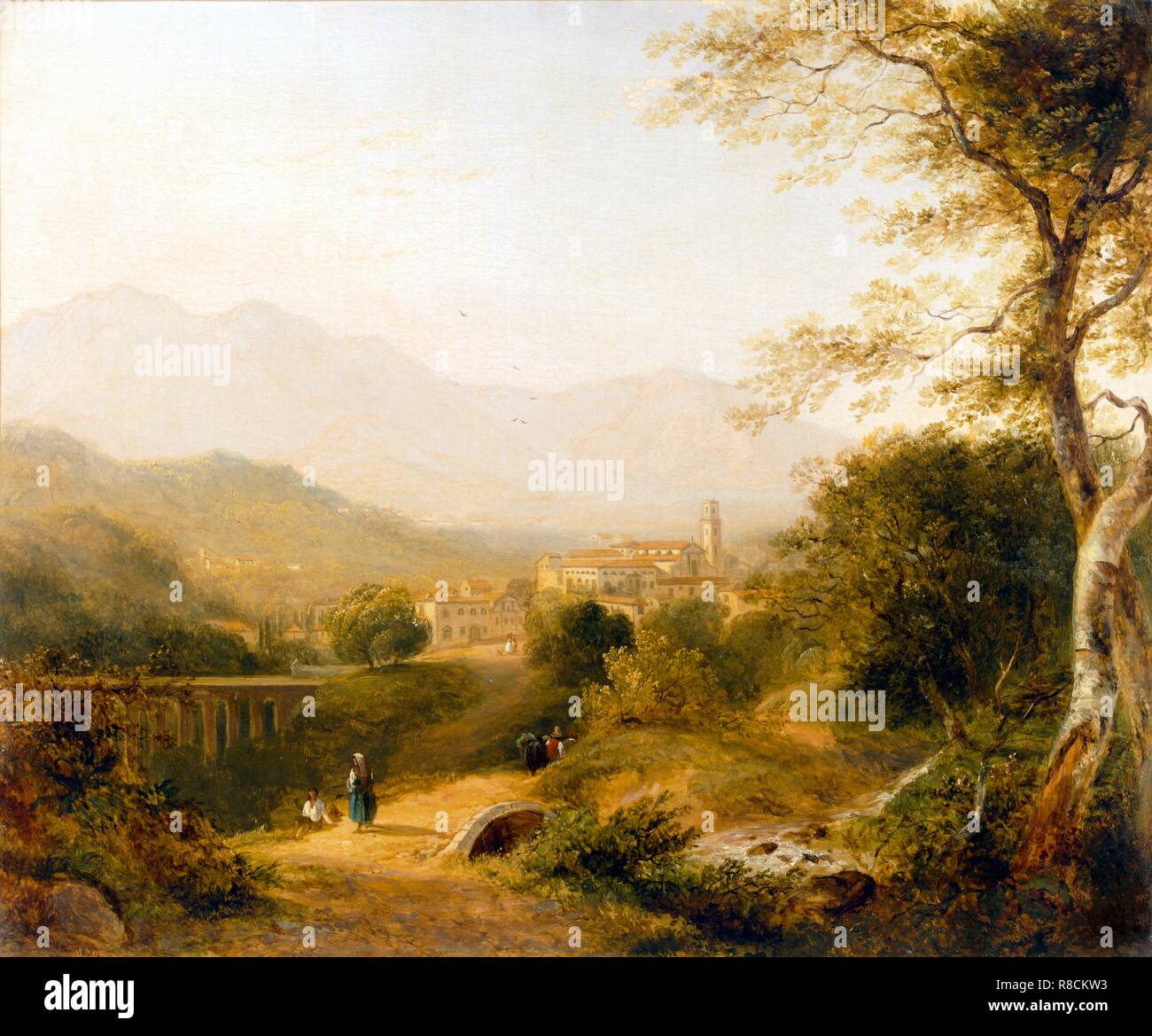Paesaggio italiano, 1839. Creatore: Joseph William Allen (1803-52). Foto Stock
