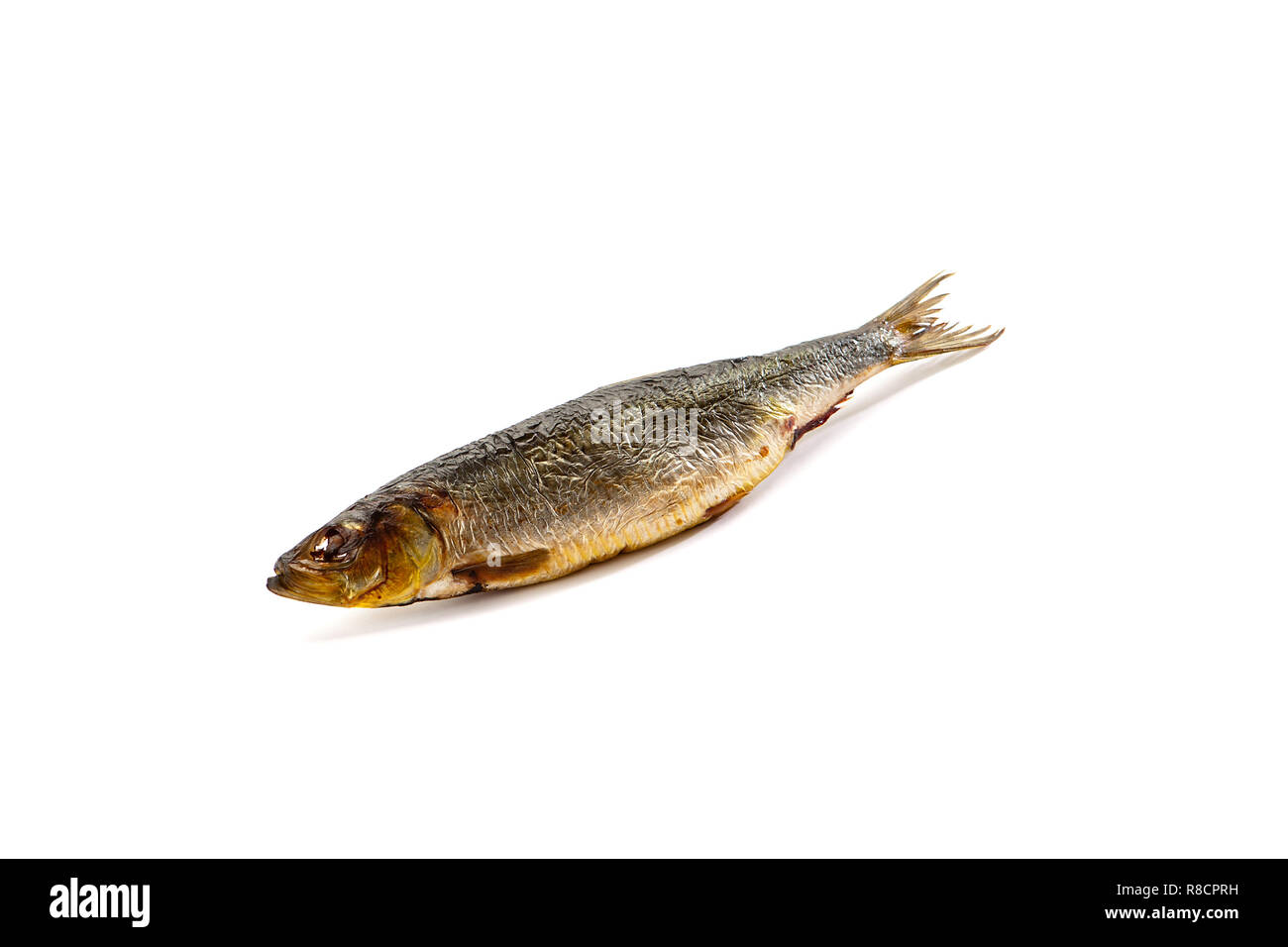 Salate secche bastoncini di pesce isolato su bianco Foto Stock