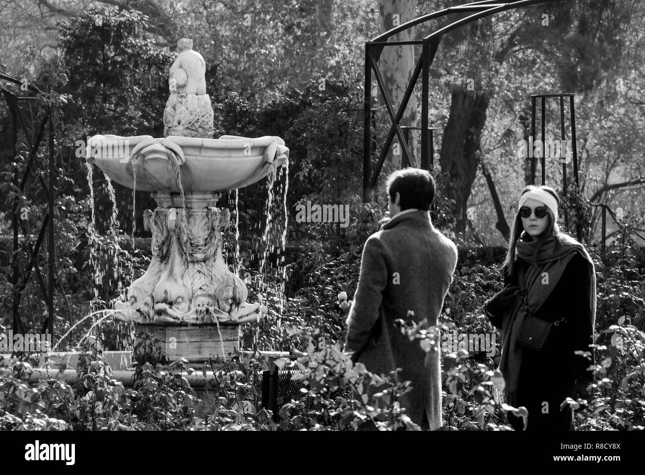 Il giardino delle rose, il Parco del Retiro - Parque del Retiro di Madrid, Spagna Foto Stock