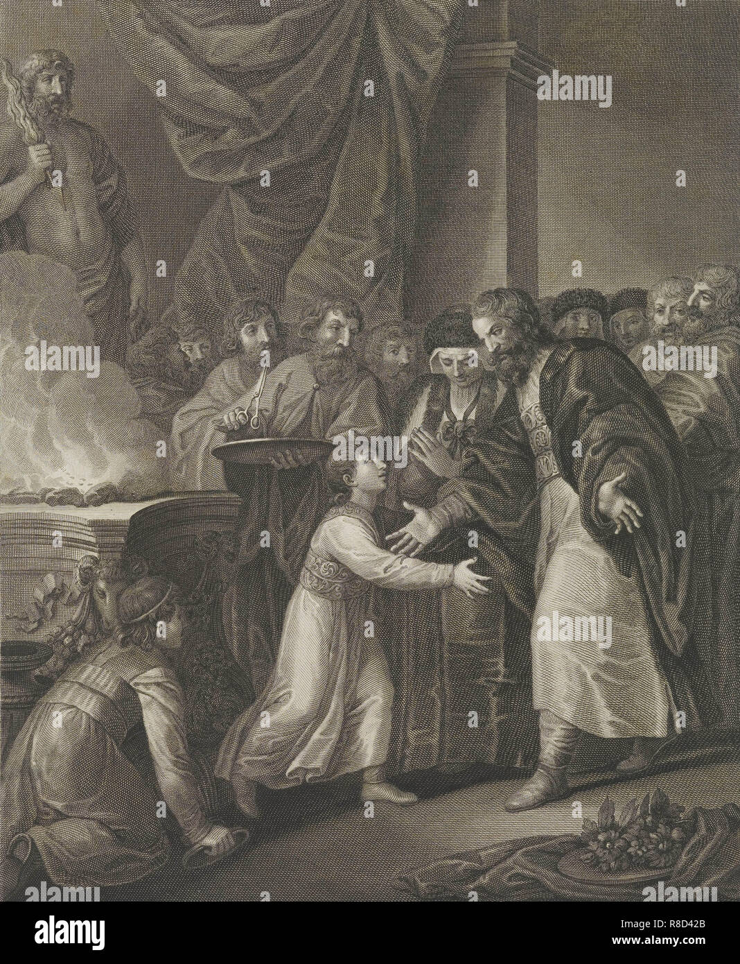 Mieszko I di Polonia Riceve la tonsura, fine XVIII secolo. Foto Stock