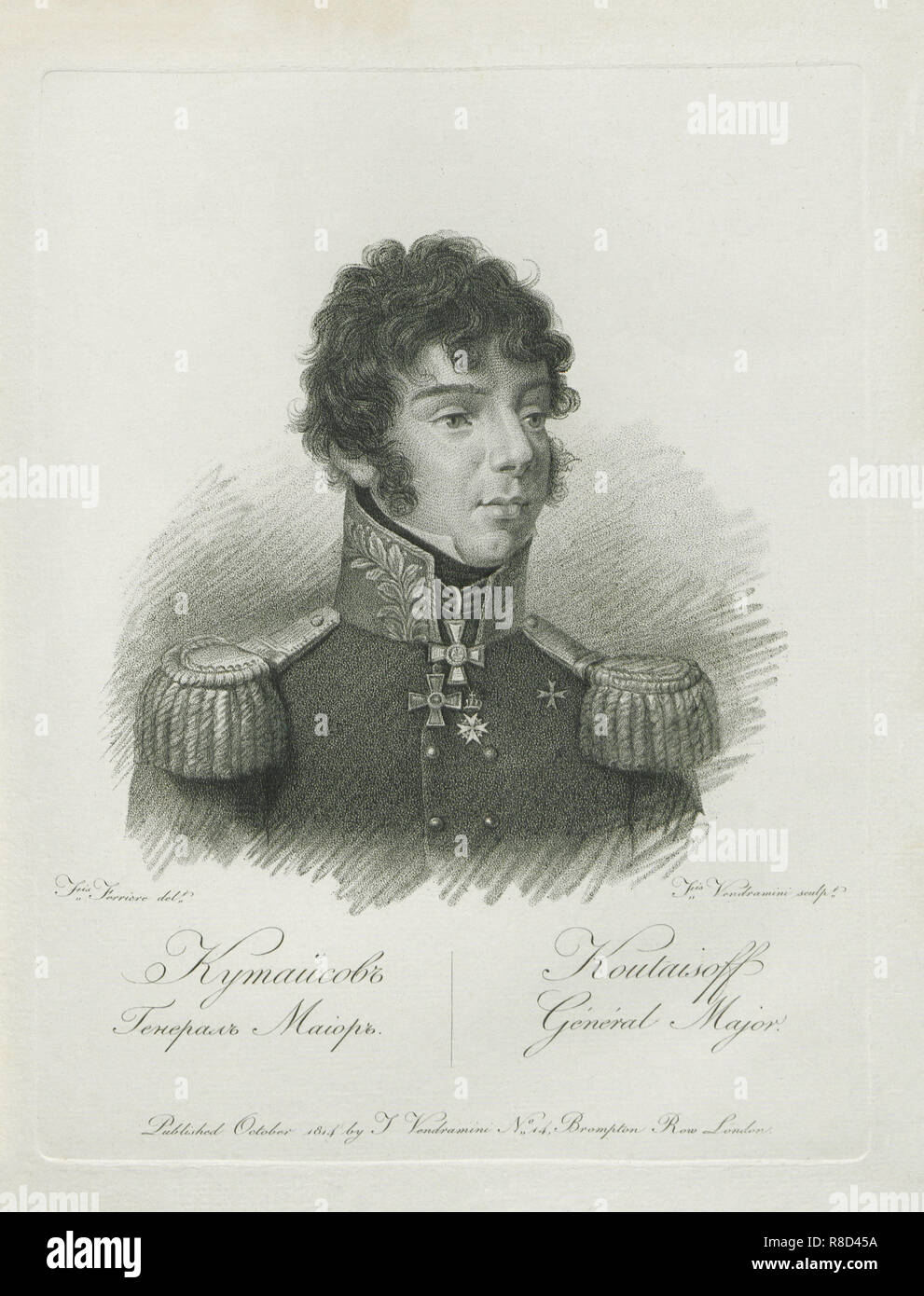 Conte Alexander Ivanovich Kutaisov (1784-1812), 1813. Foto Stock