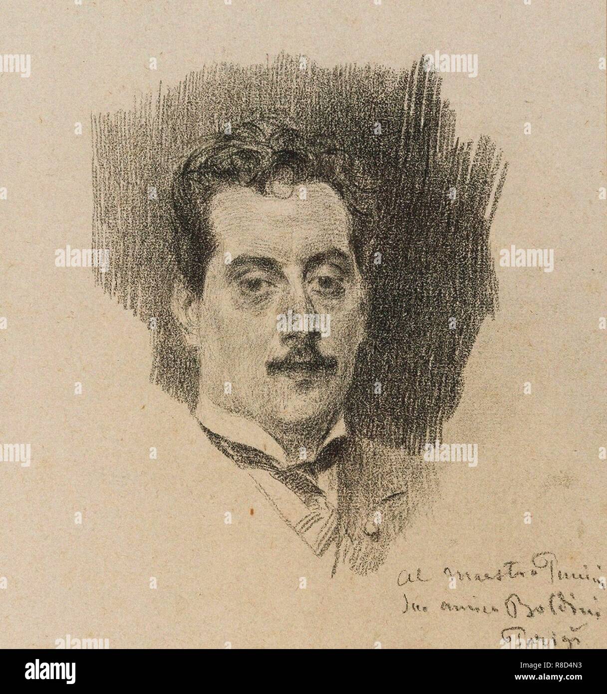 Ritratto del compositore Giacomo Puccini (1858-1924), 1898. Foto Stock