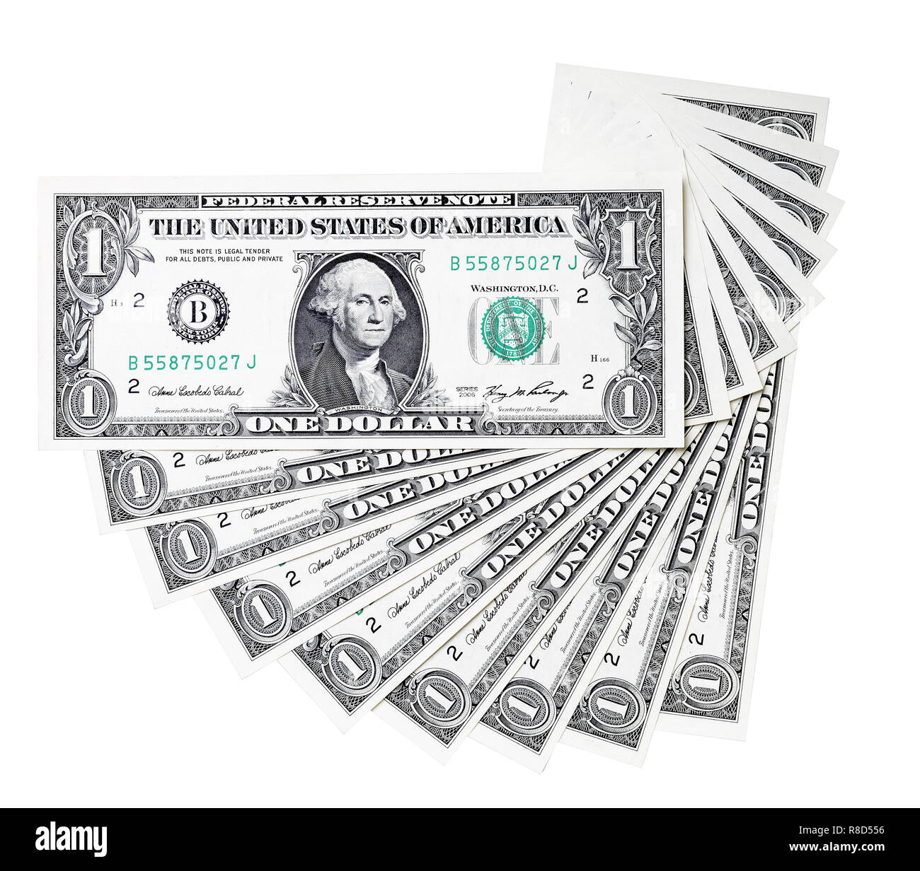 Uno le fatture del dollaro composizione astratta, isolata. Bussines concetto foto. Foto Stock