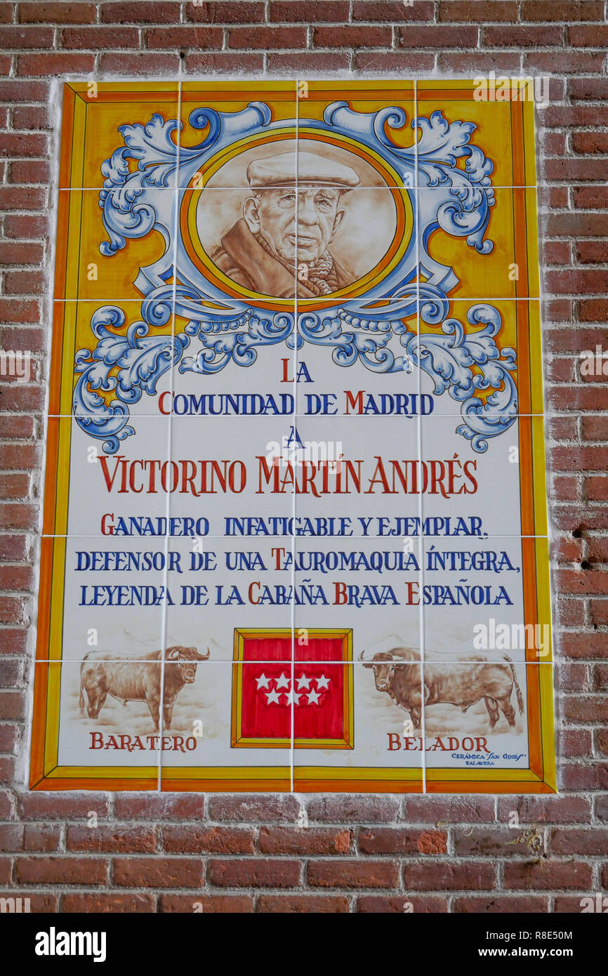 Monumentale arena di Las Ventas - Plaza de toros Monumental de Las Ventas, Madrid, Spagna Foto Stock