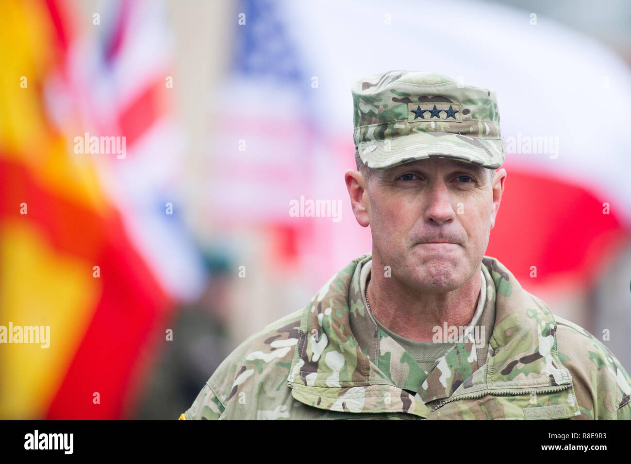 Il Tenente Generale John C. Thomson III, Allied Land LANDCOM comando comandante in Divisione multinazionale Nord Est MND-NE sede di Elblag, Pola Foto Stock