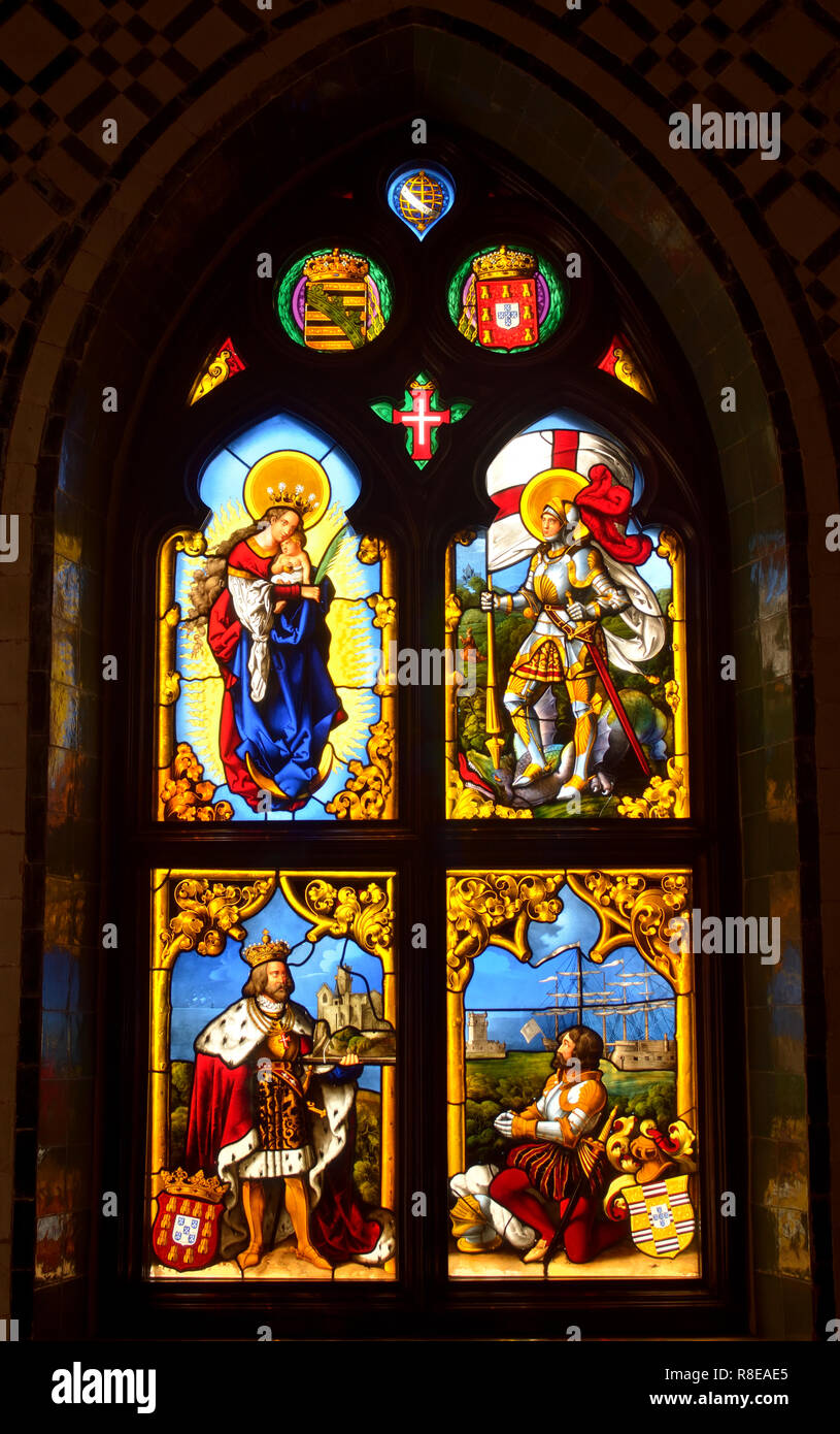 Vetrata di Pena Palace, Sintra Foto Stock