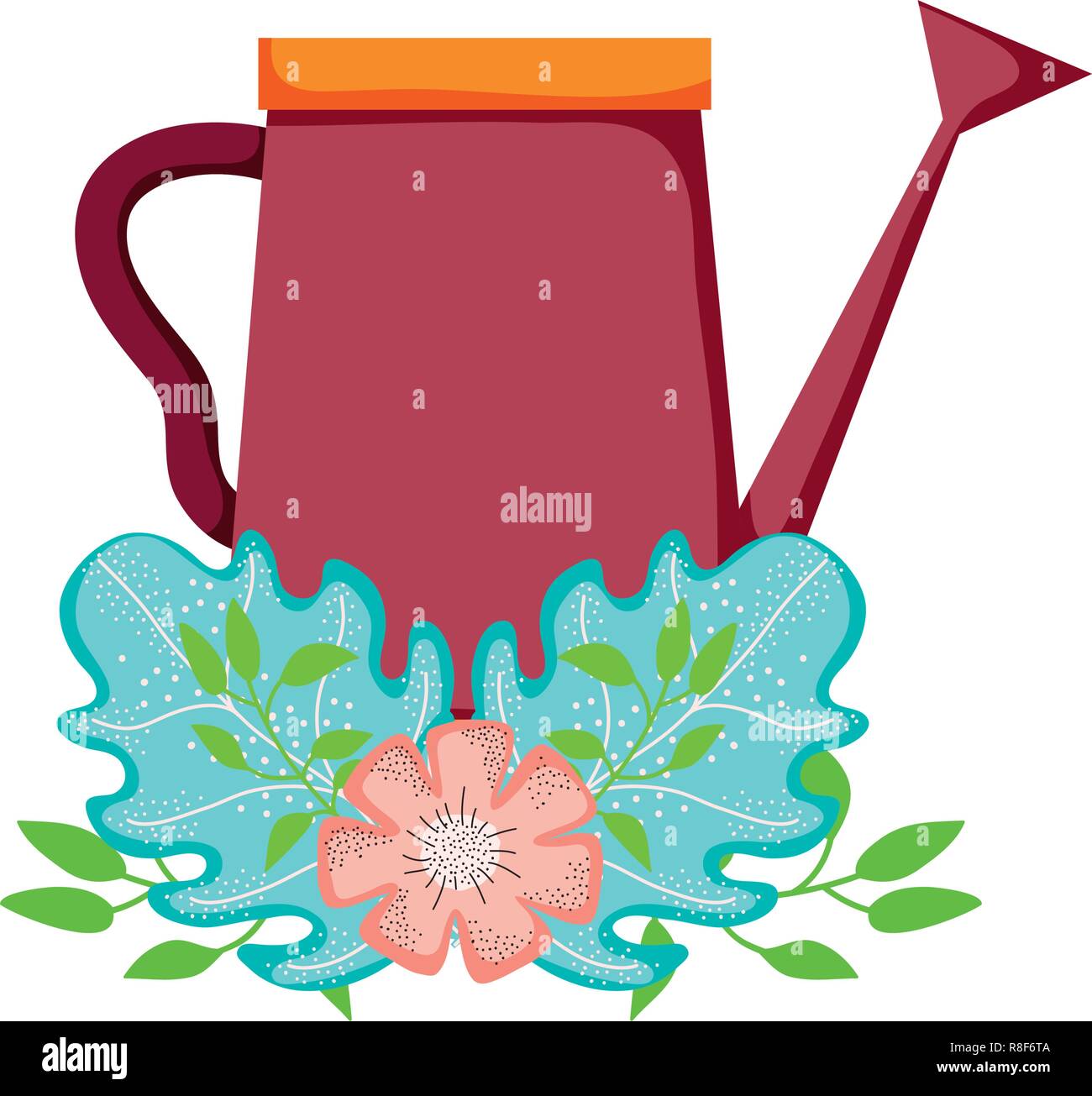 Carino sprinkler del giardino con la decorazione floreale Illustrazione Vettoriale