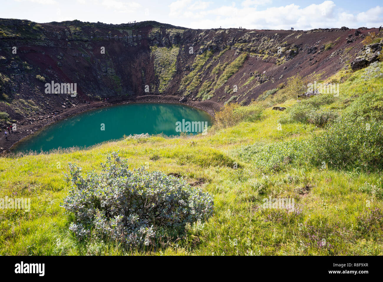 Kerið, Kerio Vulkan, Vulkankrater, Kratersee, Isola. Kerith, Kerid, Volcanic Crater Lake, Islanda Foto Stock