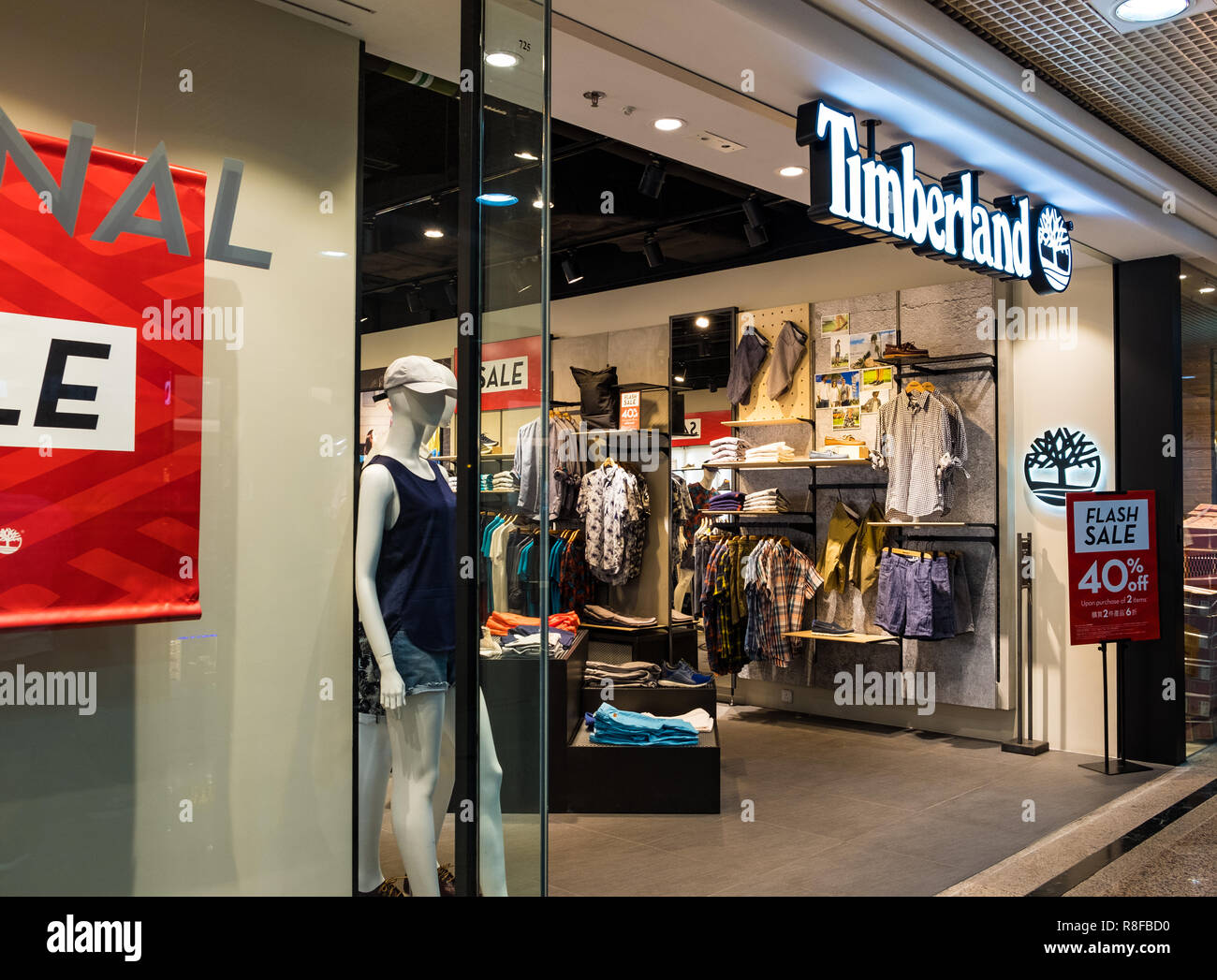Hong Kong, Aprile 7, 2019: Timberland store in Hong Kong. Foto Stock