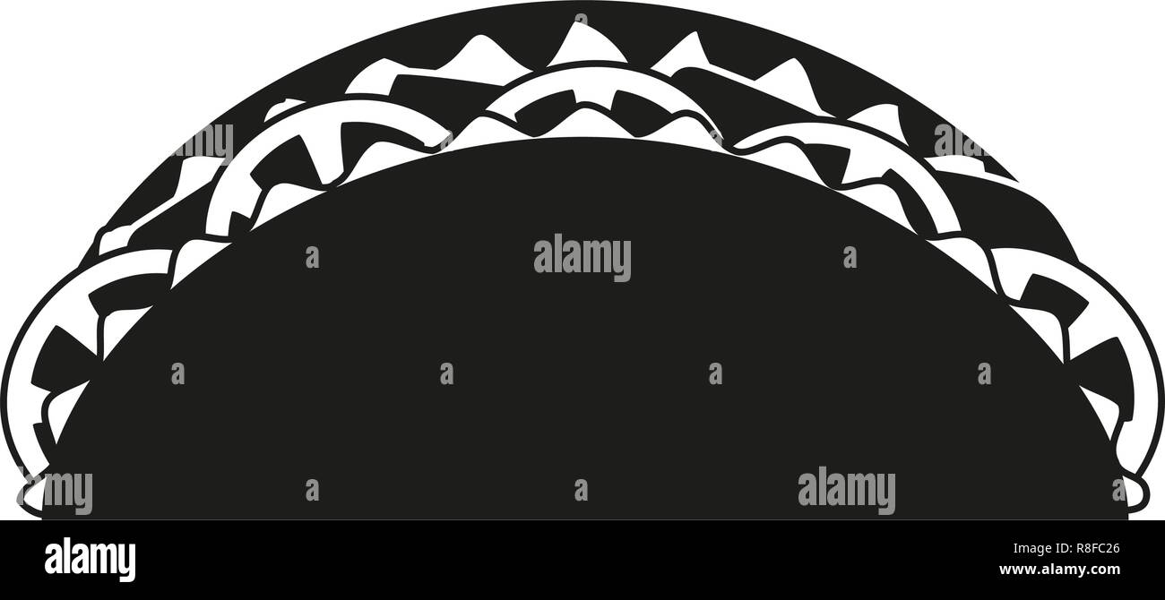 Bianco e nero taco silhouette. Illustrazione Vettoriale