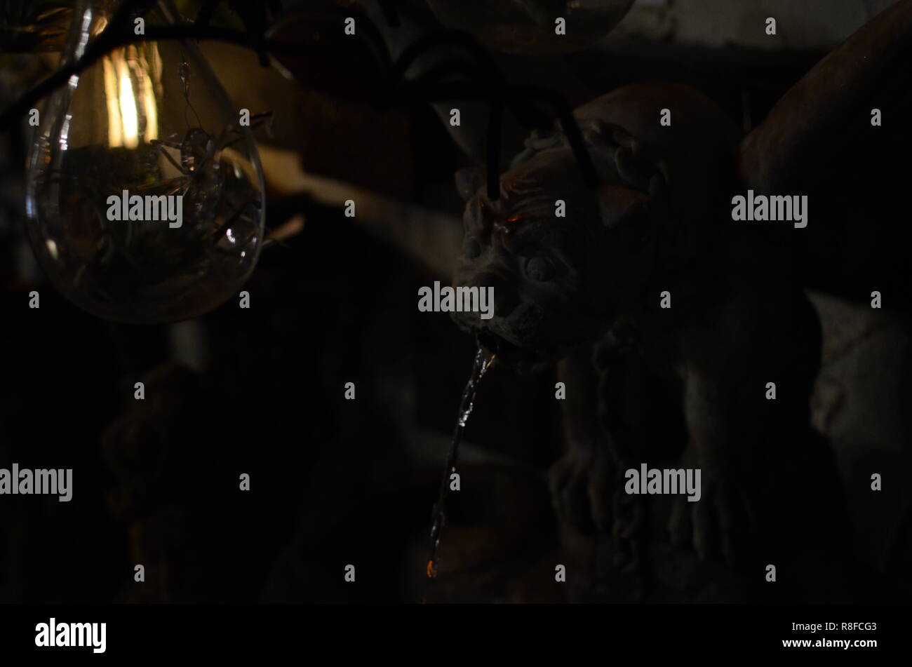 Gargoyle statua produca acqua Foto Stock