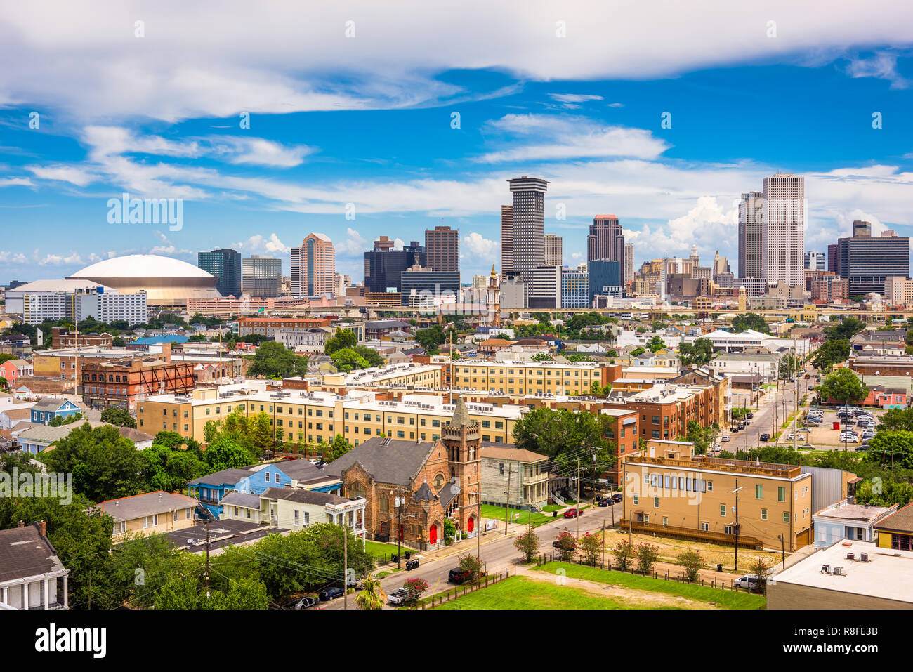 New Orleans, Louisiana, Stati Uniti d'America downtown skyline della città nel pomeriggio. Foto Stock