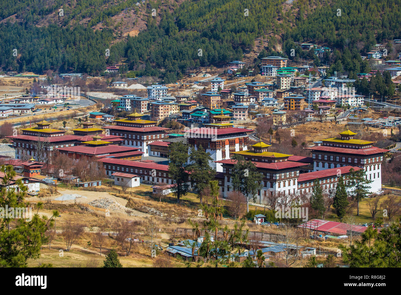 Tashichho Dzong in Thimphu Bhutan Foto Stock