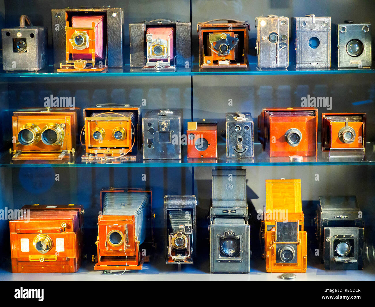 Macchine fotografiche d'epoca Foto Stock