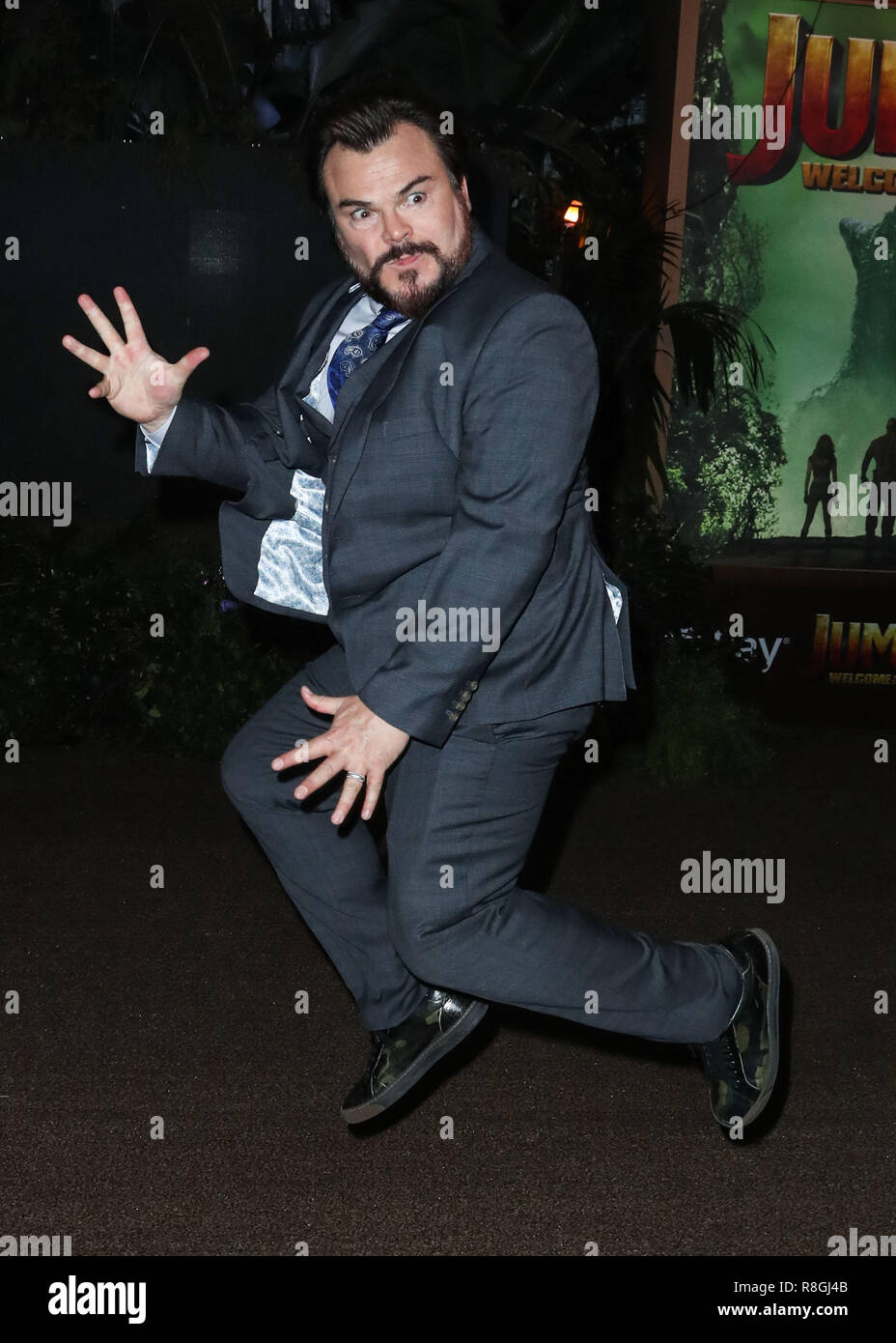 HOLLYWOOD, Los Angeles, CA, Stati Uniti d'America - 11 dicembre: Jack Black alla Premiere mondiale di Columbia Pictures' 'Jumanji: Welcome To The Jungle" tenutasi presso la leva TCL Chinese Theatre IMAX su dicembre 11, 2017 a Hollywood e Los Angeles, California, Stati Uniti. (Foto di Xavier COLLIN/Image Press Agency) Foto Stock