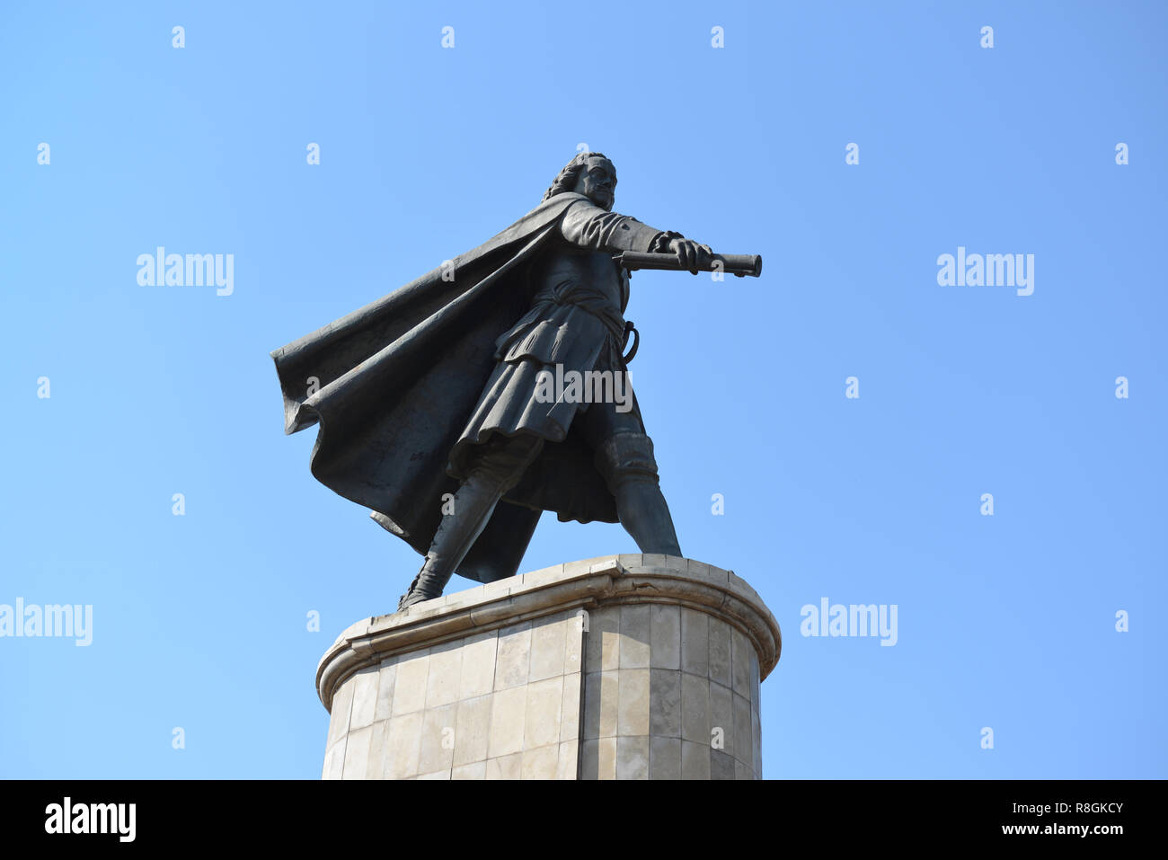 Lipetsk RUSSIA-05.08.2015. Monumento a Pietro il Grande è una delle attrazioni principali della città di Lipetsk Foto Stock