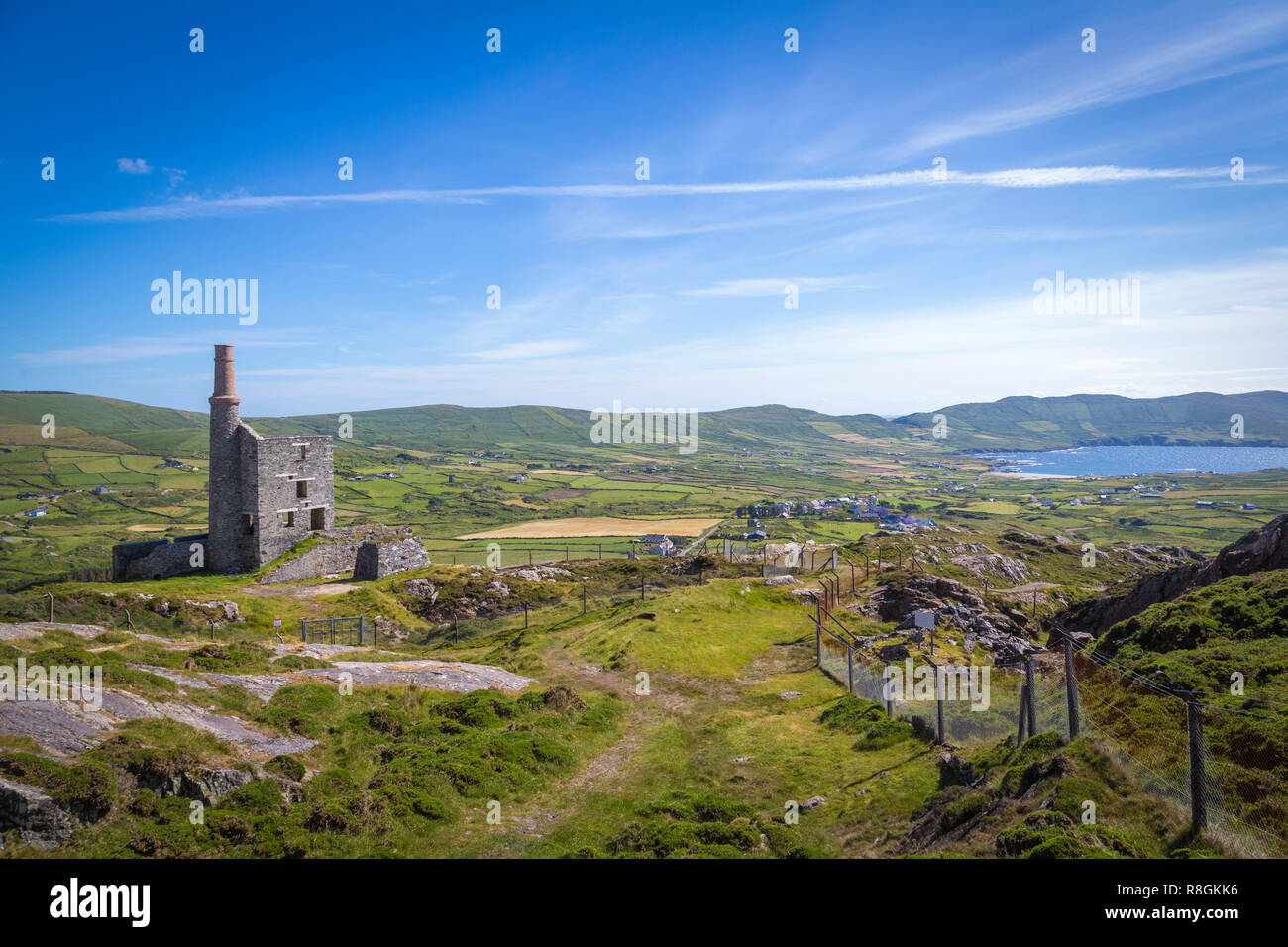 Kupfermine in Allihies am Ring di Beara, Irlanda Foto Stock