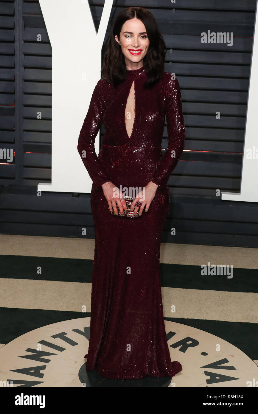 BEVERLY HILLS, Los Angeles, CA, Stati Uniti d'America - 26 febbraio: Abigail Spencer arriva a 2017 Vanity Fair Oscar Party a Wallis Annenberg Center for the Performing Arts nel febbraio 26, 2017 a Beverly Hills Los Angeles, California, Stati Uniti. (Foto di Xavier COLLIN/Image Press Agency) Foto Stock