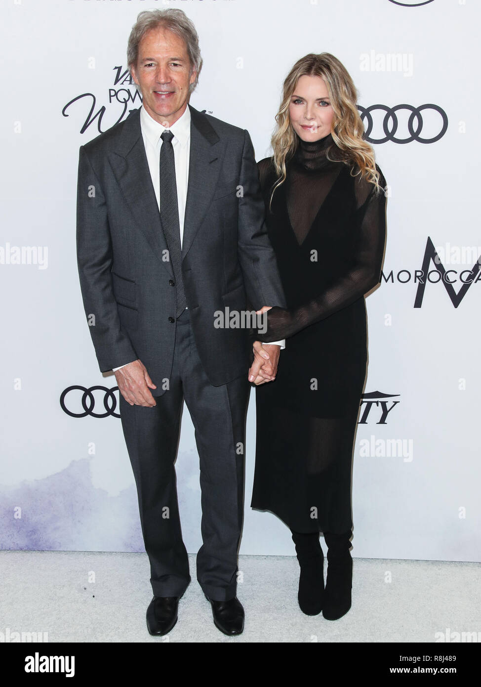 BEVERLY HILLS, Los Angeles, CA, Stati Uniti d'America - 13 ottobre: Michelle Pfeiffer, David E. Kelley a varietà di potere delle donne Los Angeles 2017 tenutasi al Beverly Wilshire Hotel Il 13 ottobre 2017 in Beverly Hills Los Angeles, California, Stati Uniti. (Foto di Xavier COLLIN/Image Press Agency) Foto Stock