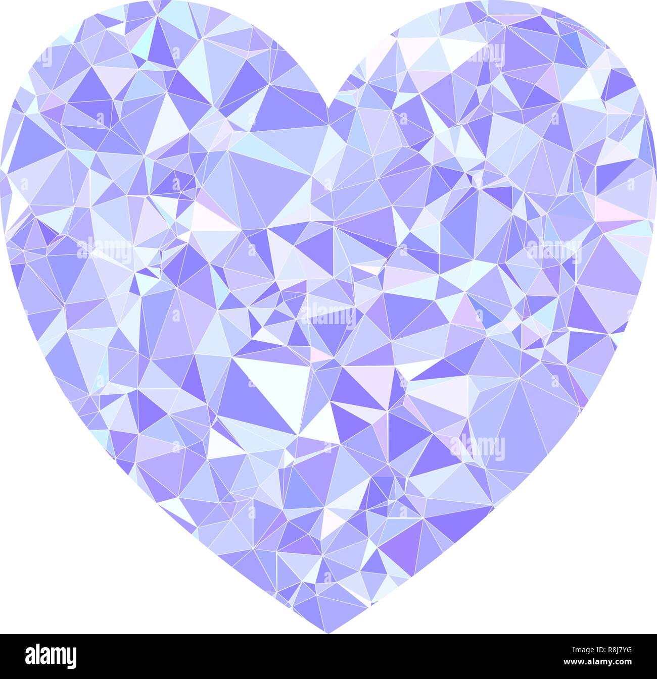 Il giorno di San Valentino cuore triangolati in bassa poli style Illustrazione Vettoriale